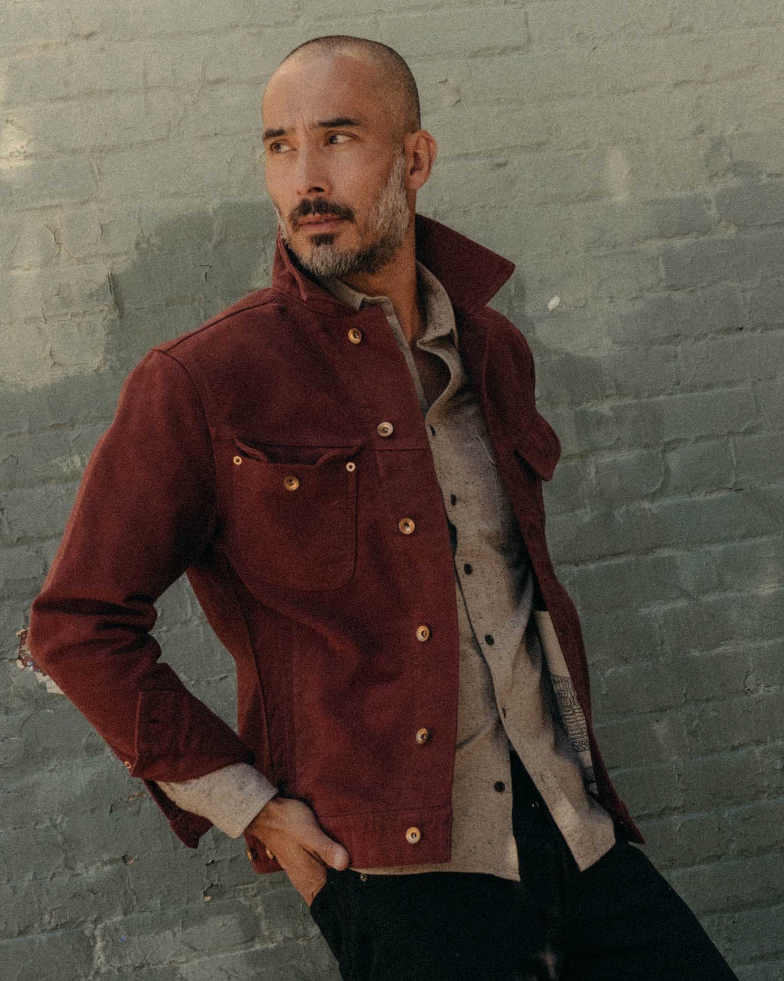 The Long Haul Jacket in Dried Cherry Moleskin - Image 2