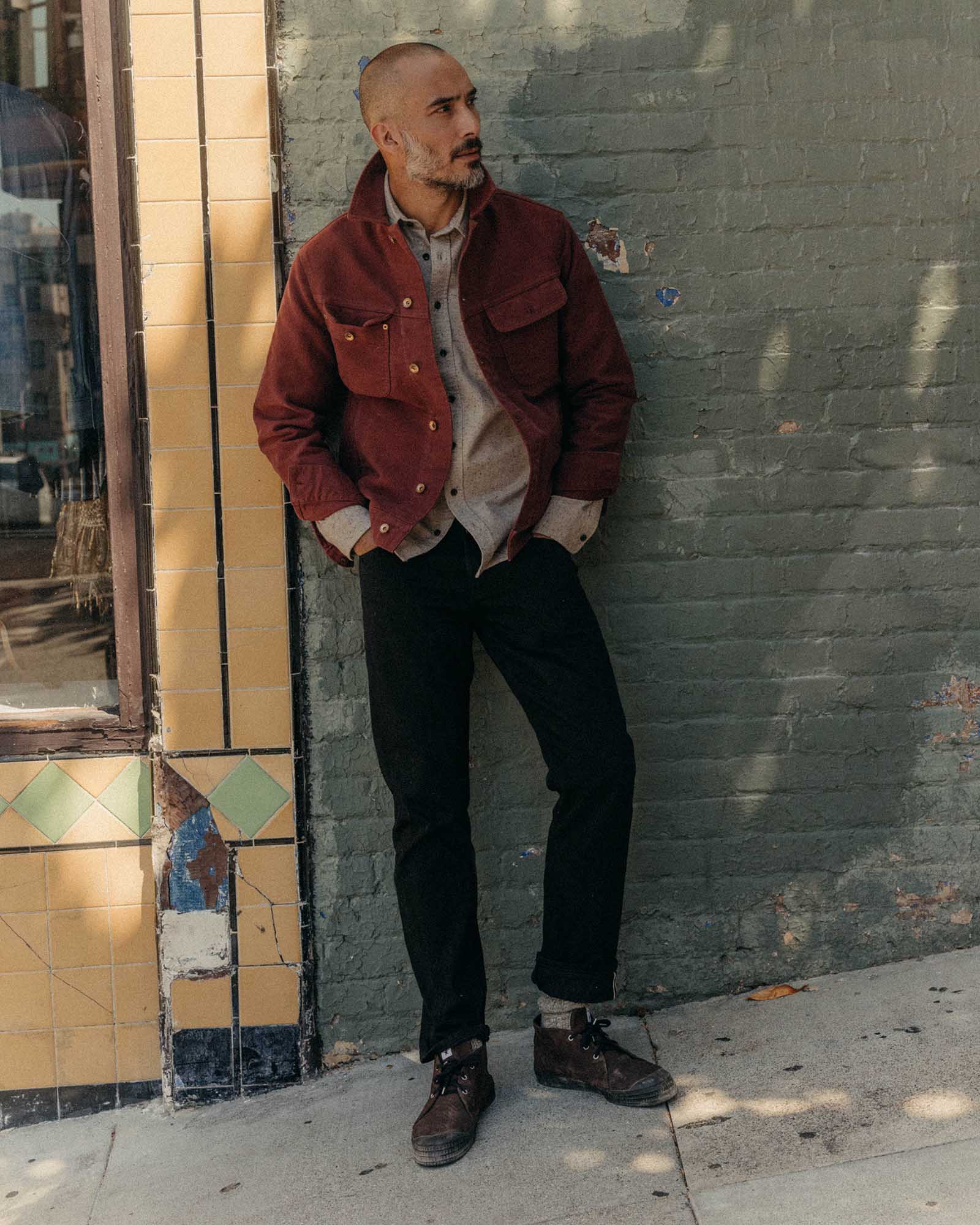 The Long Haul Jacket in Dried Cherry Moleskin - Image 3