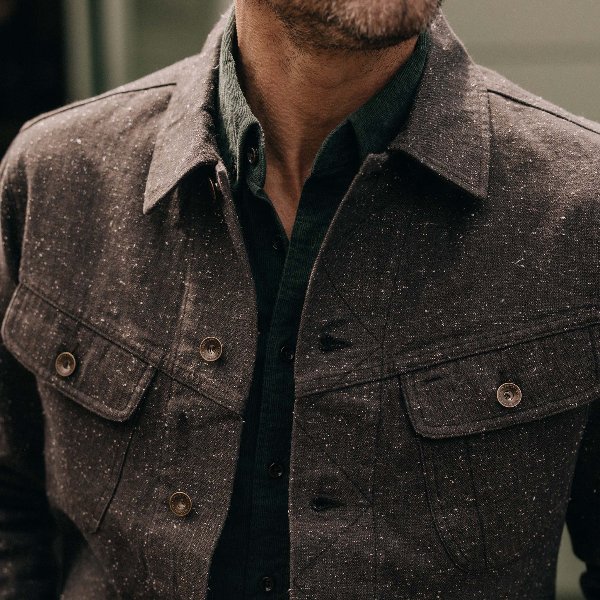 The Long Haul Jacket in Peat Nep Herringbone - Image 3