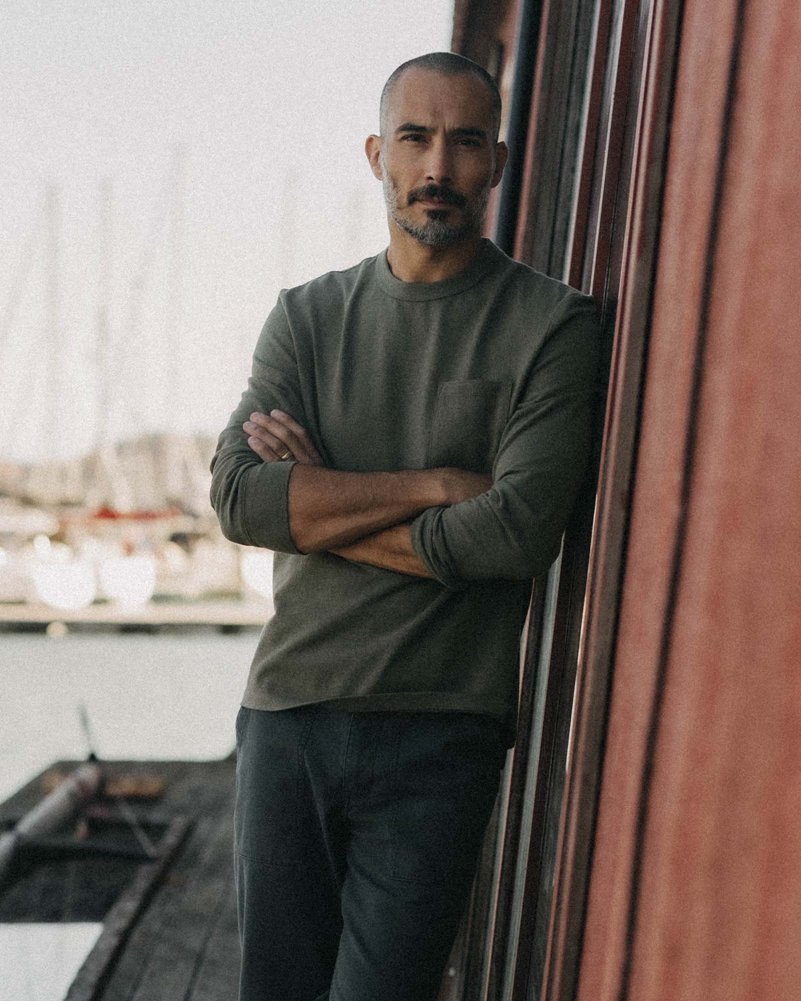 The Long Sleeve Shop Tee in Army Twist - Image 2