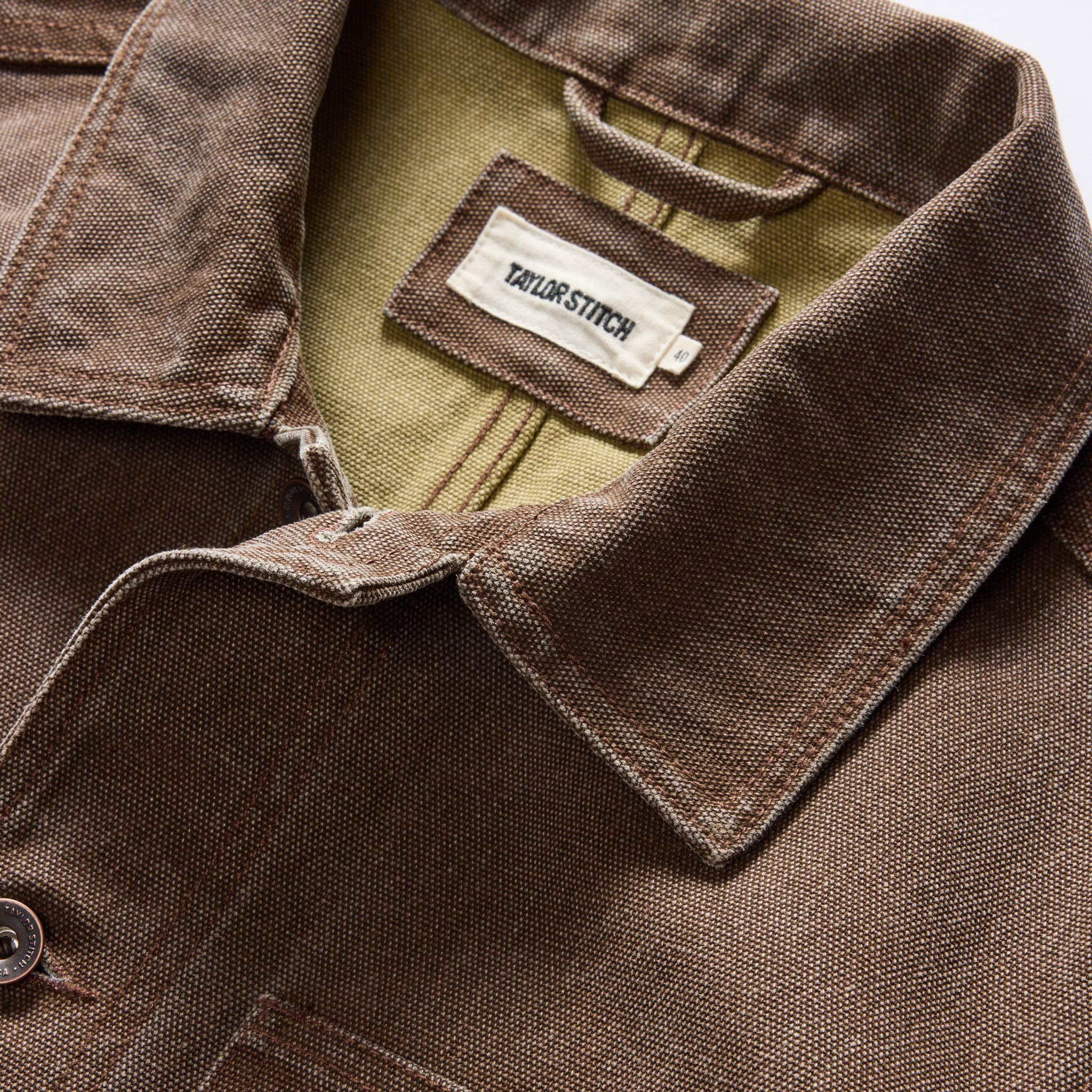 The Longshore Jacket in Aged Penny Chipped Canvas - Image 7