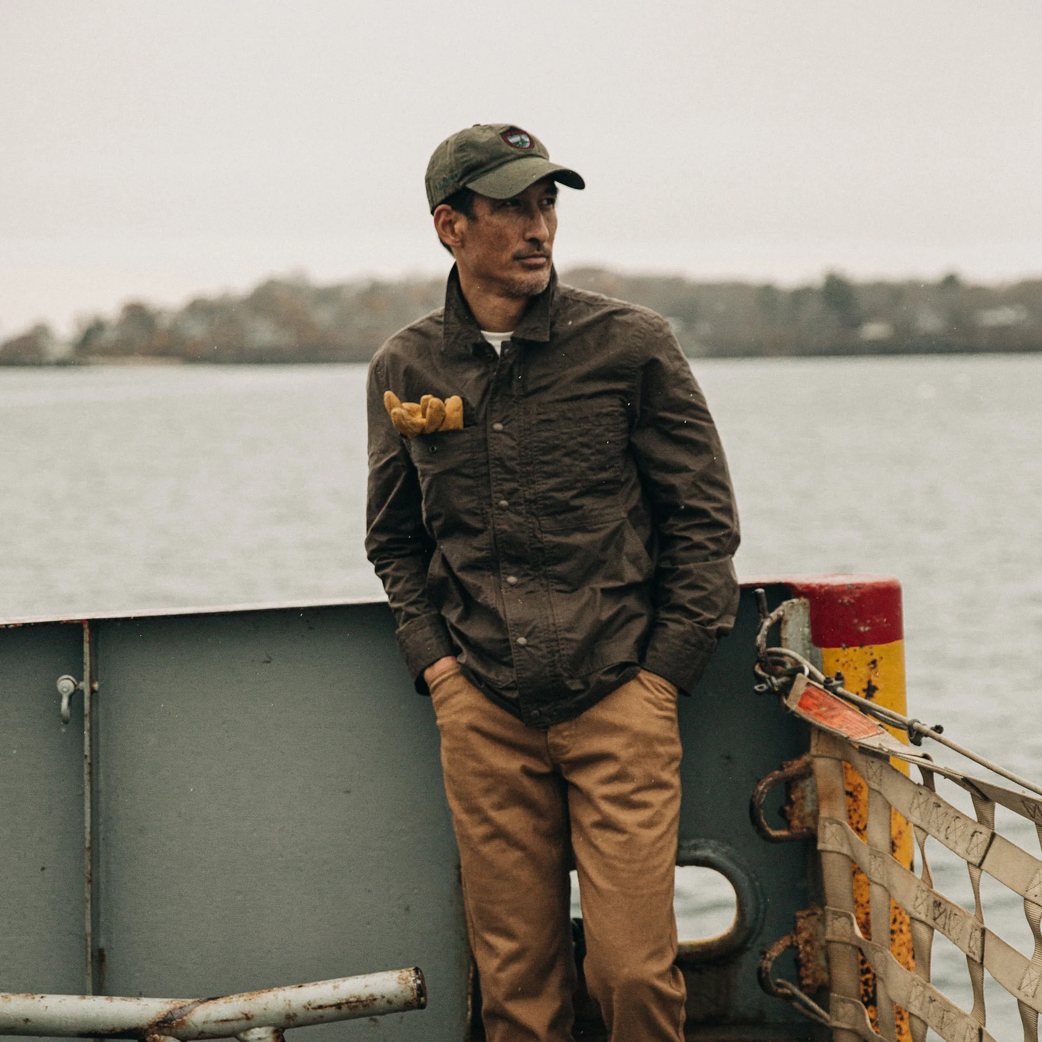 The Longshore Jacket in Dark Oak Waxed Canvas - Image 2