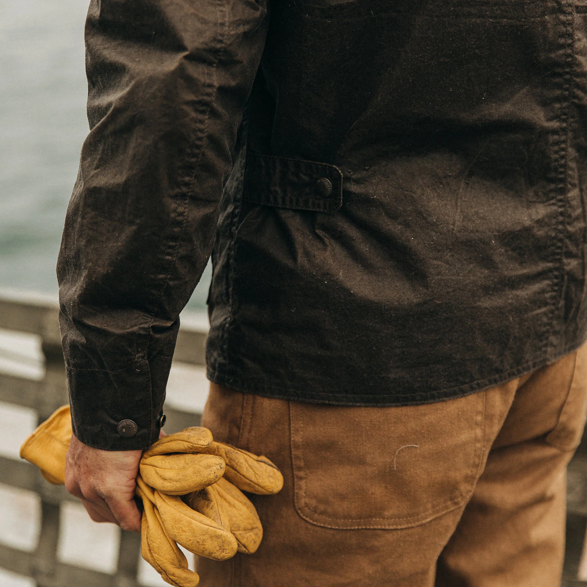 The Longshore Jacket in Dark Oak Waxed Canvas - Image 5
