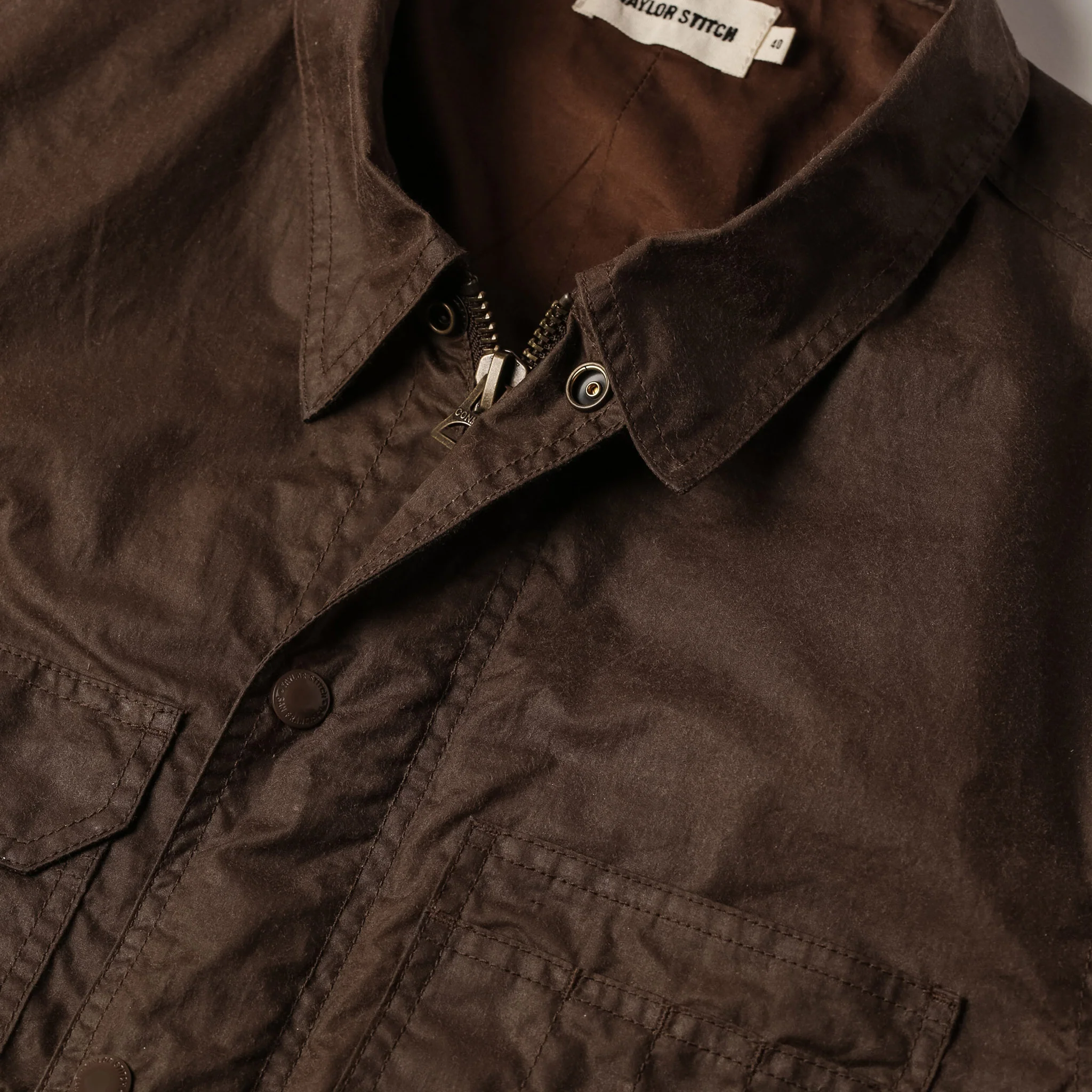 The Longshore Jacket in Dark Oak Waxed Canvas - Image 6