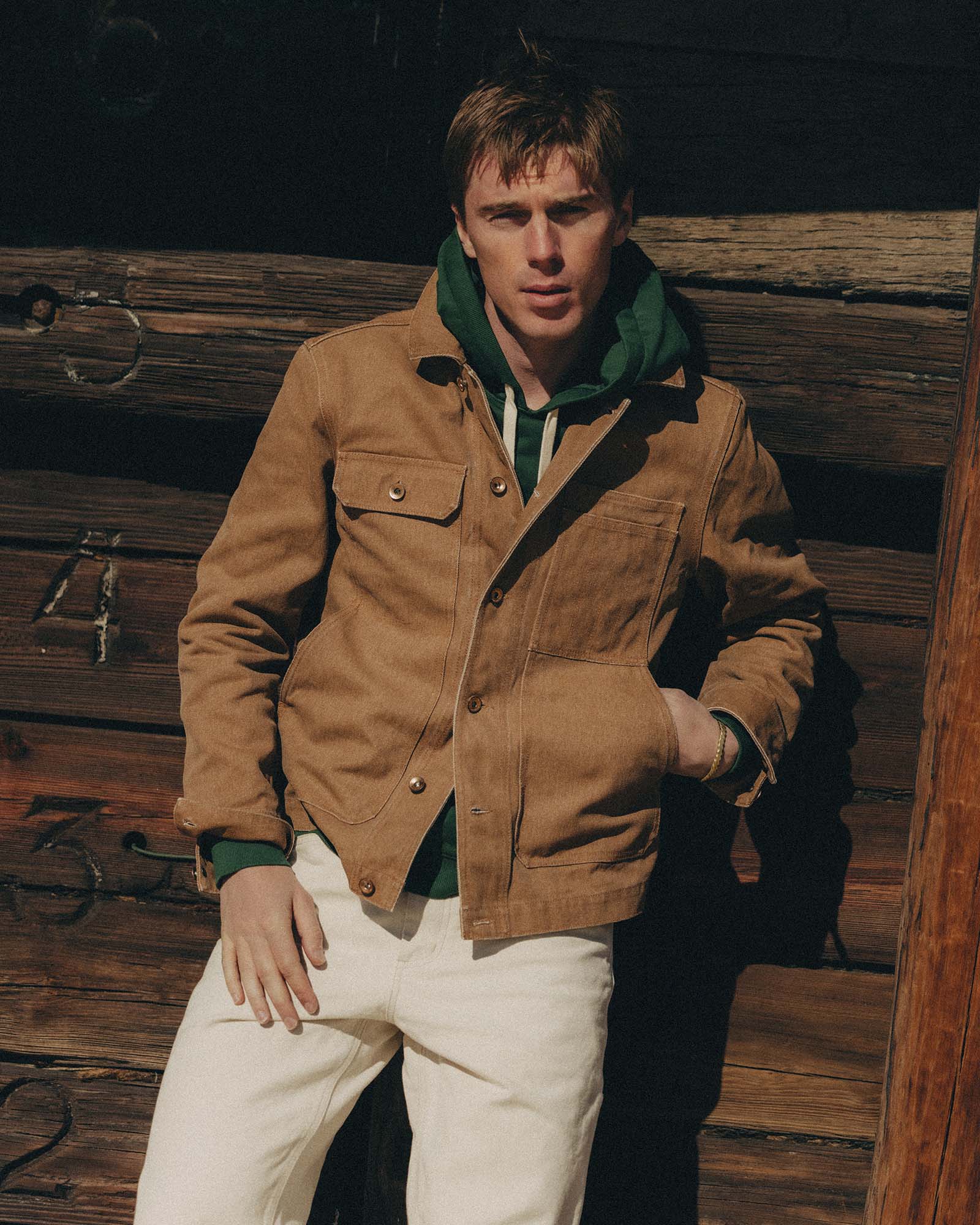 The Longshore Jacket in Tobacco Chipped Canvas - Image 2