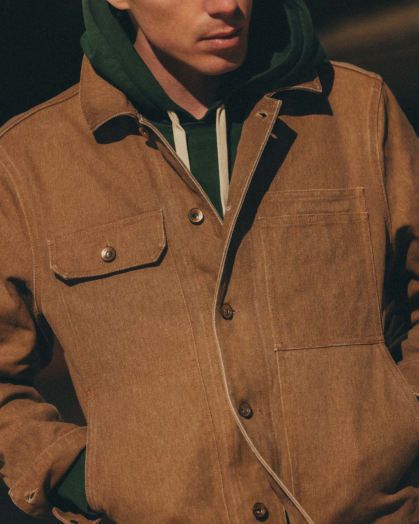 The Longshore Jacket in Tobacco Chipped Canvas - Image 3