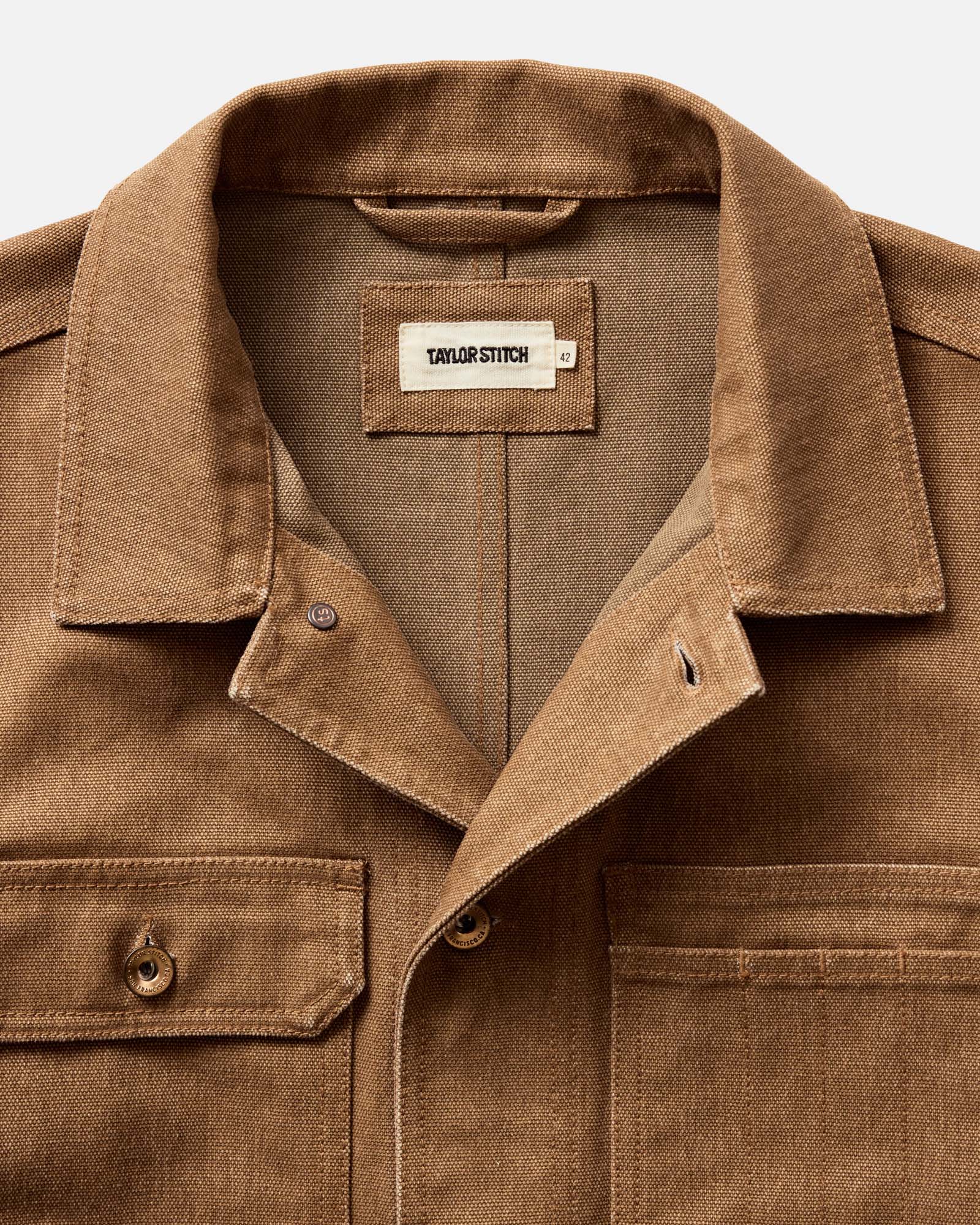 The Longshore Jacket in Tobacco Chipped Canvas - Image 4