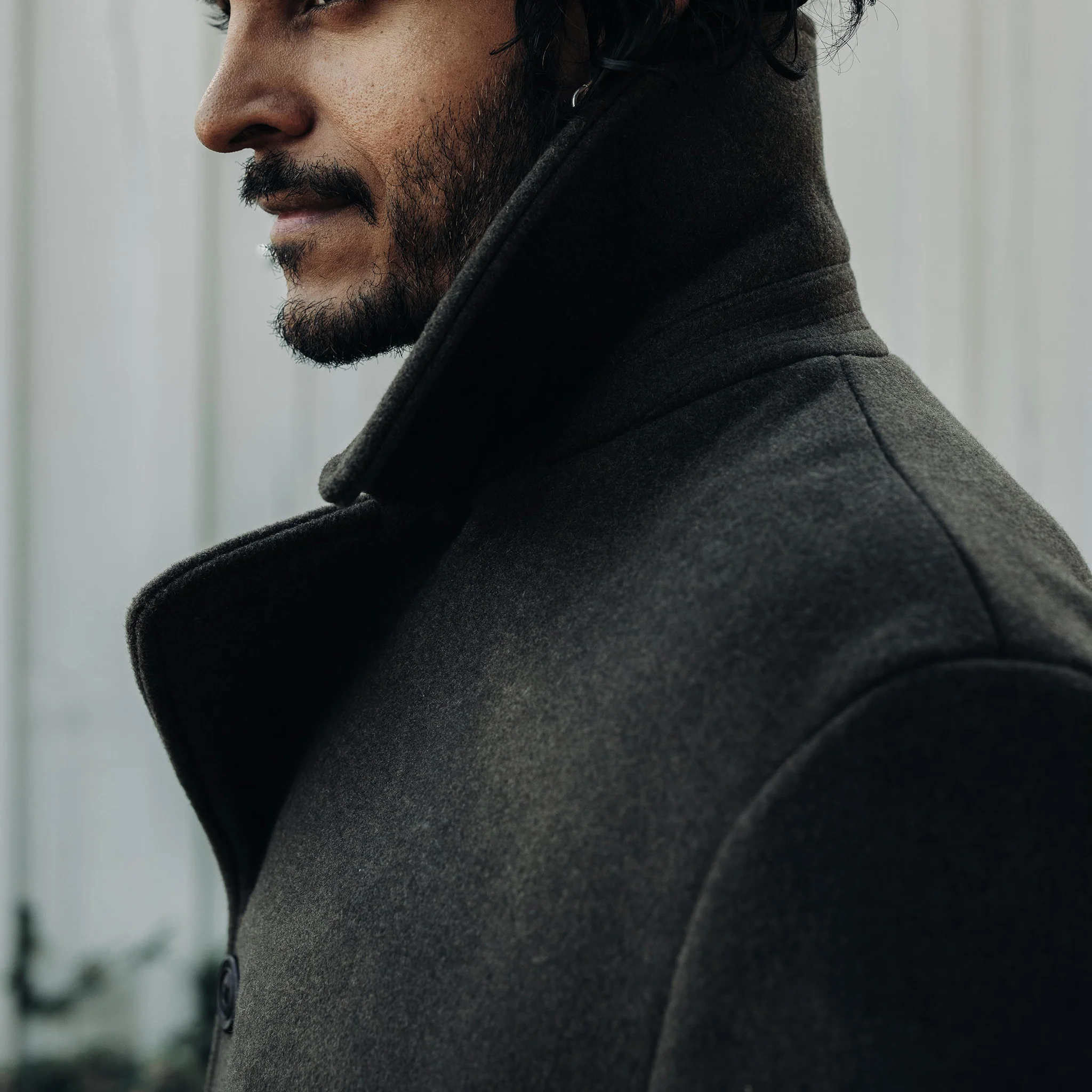 The Mariner Coat in Army Melton Wool - Image 3