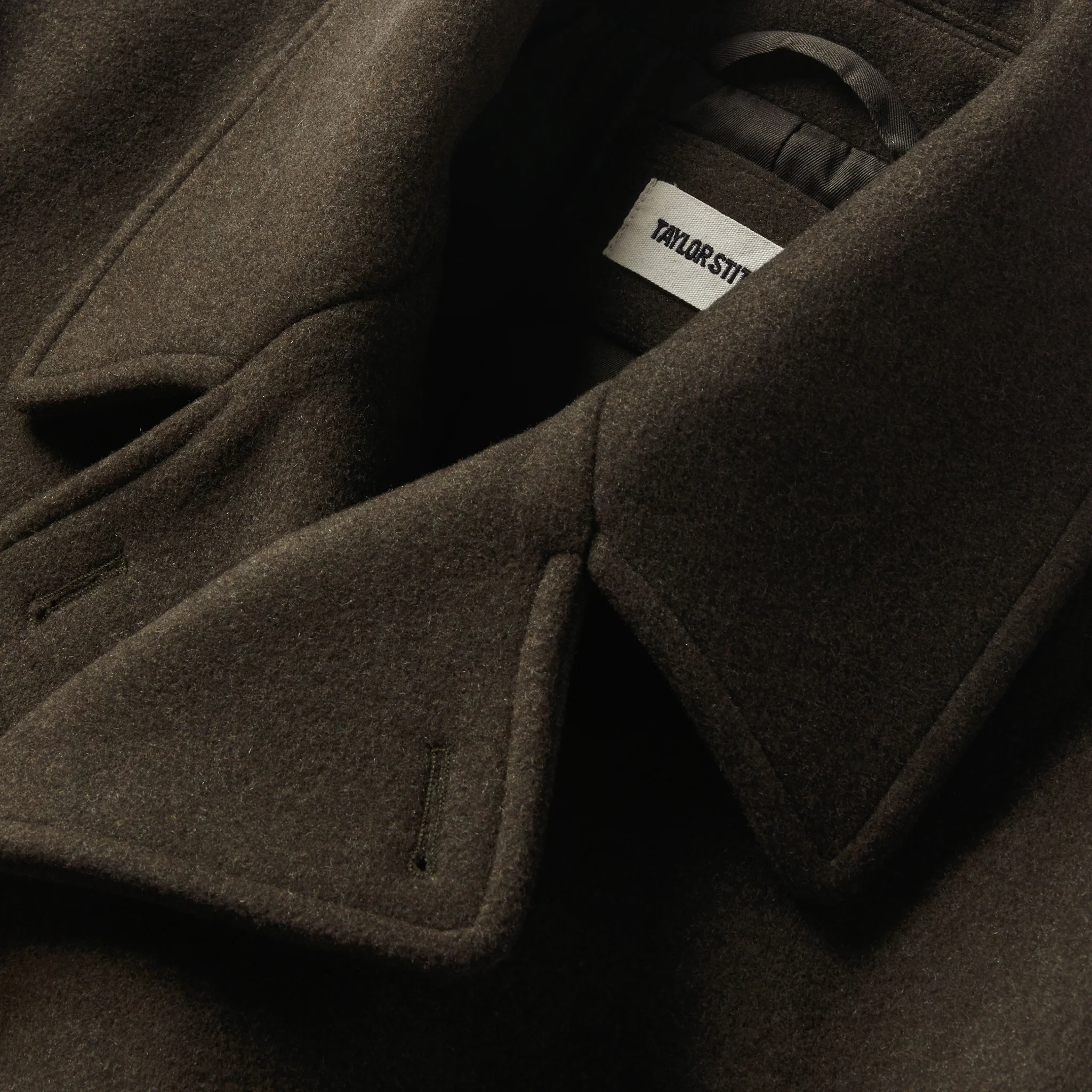 The Mariner Coat in Army Melton Wool - Image 8