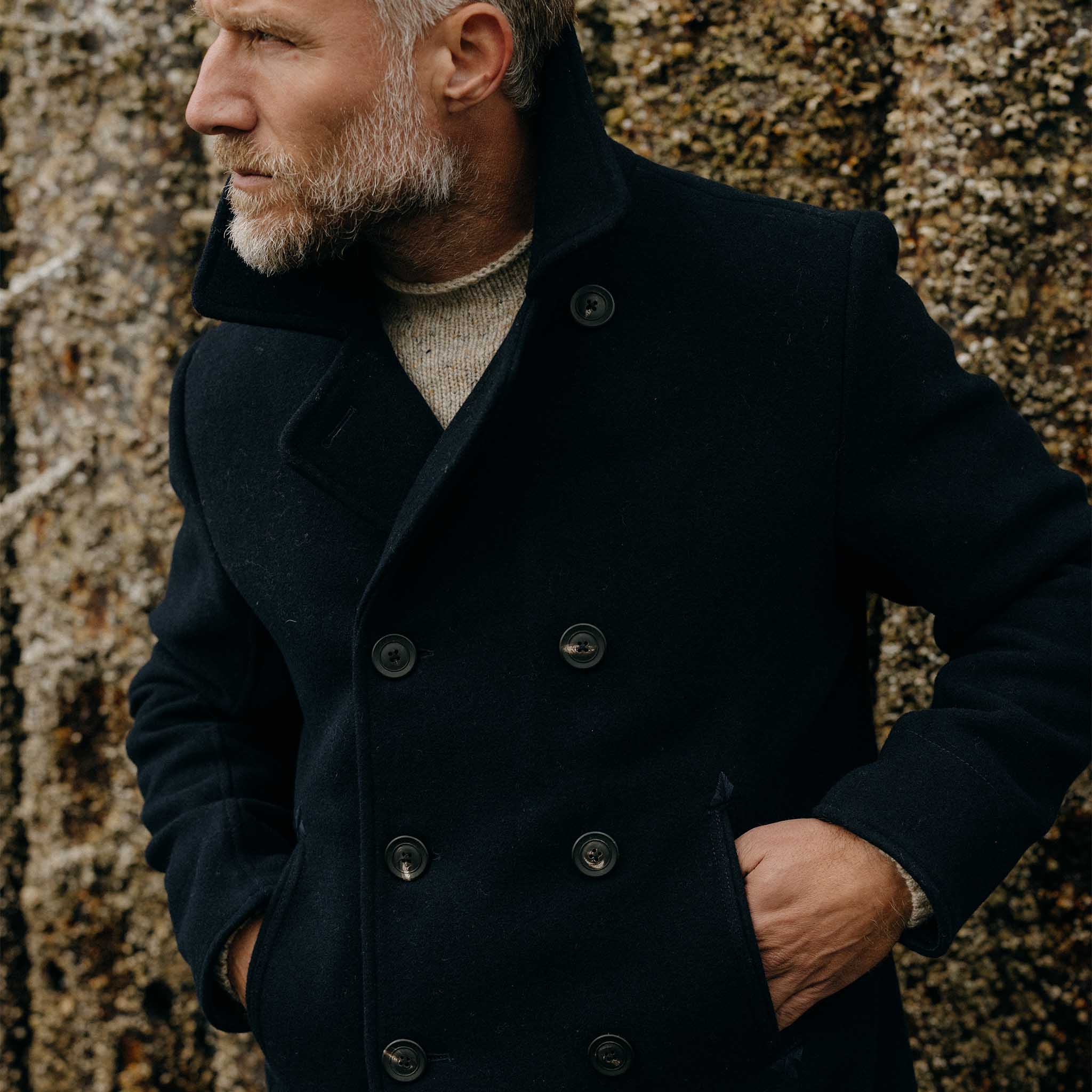 The Mariner Coat in Dark Navy Wool - Image 2