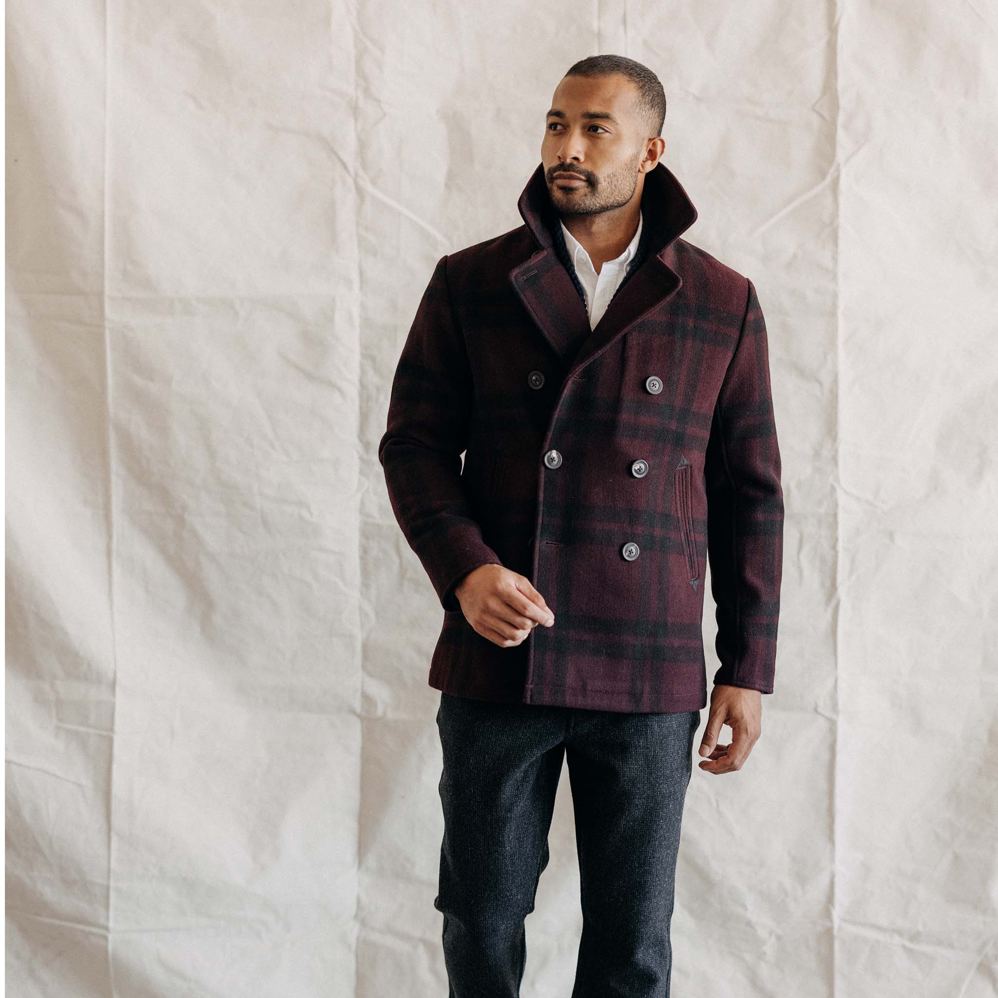 The Mariner Coat in Port Plaid Wool - Image 3