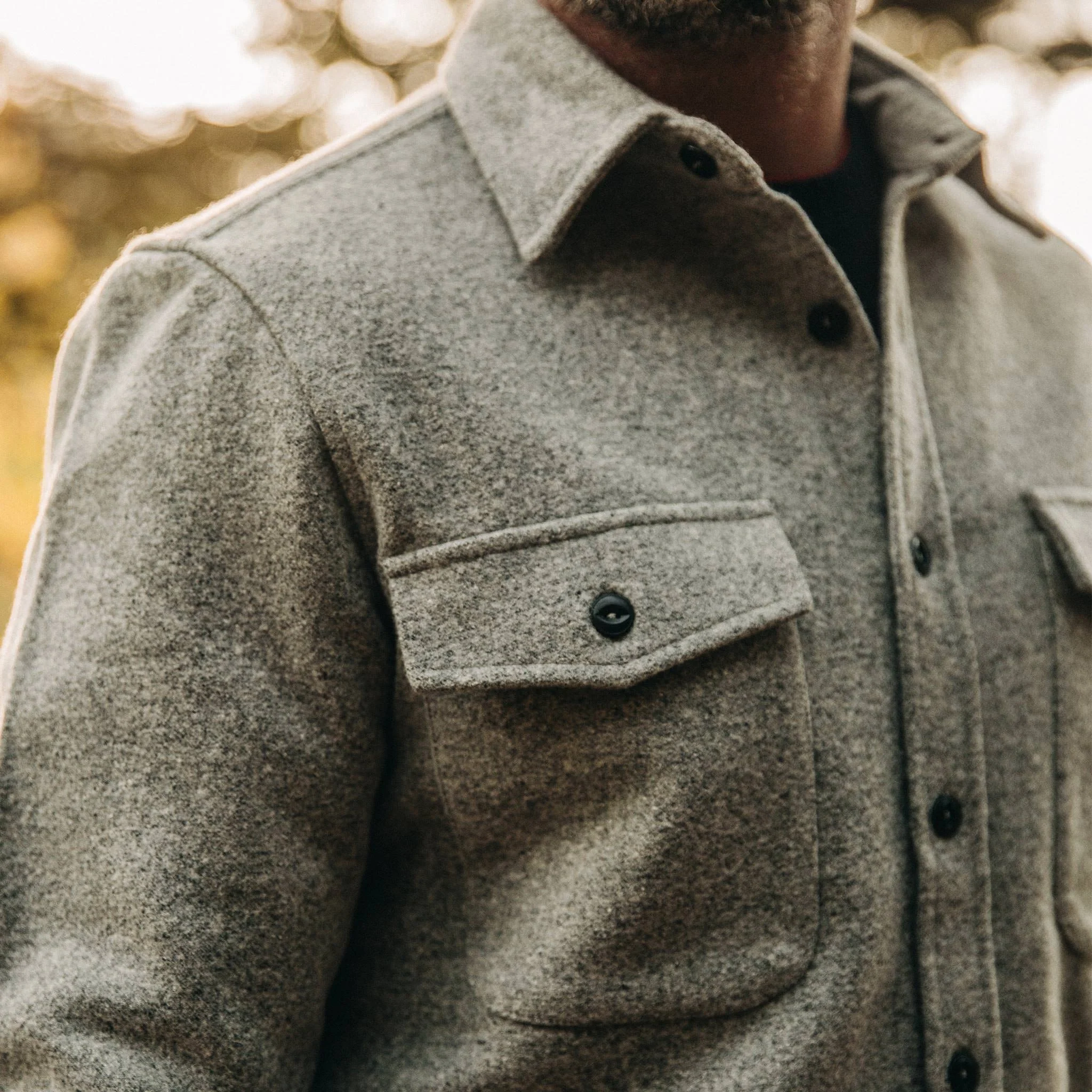 The Maritime Shirt Jacket in Ash Donegal - Image 3