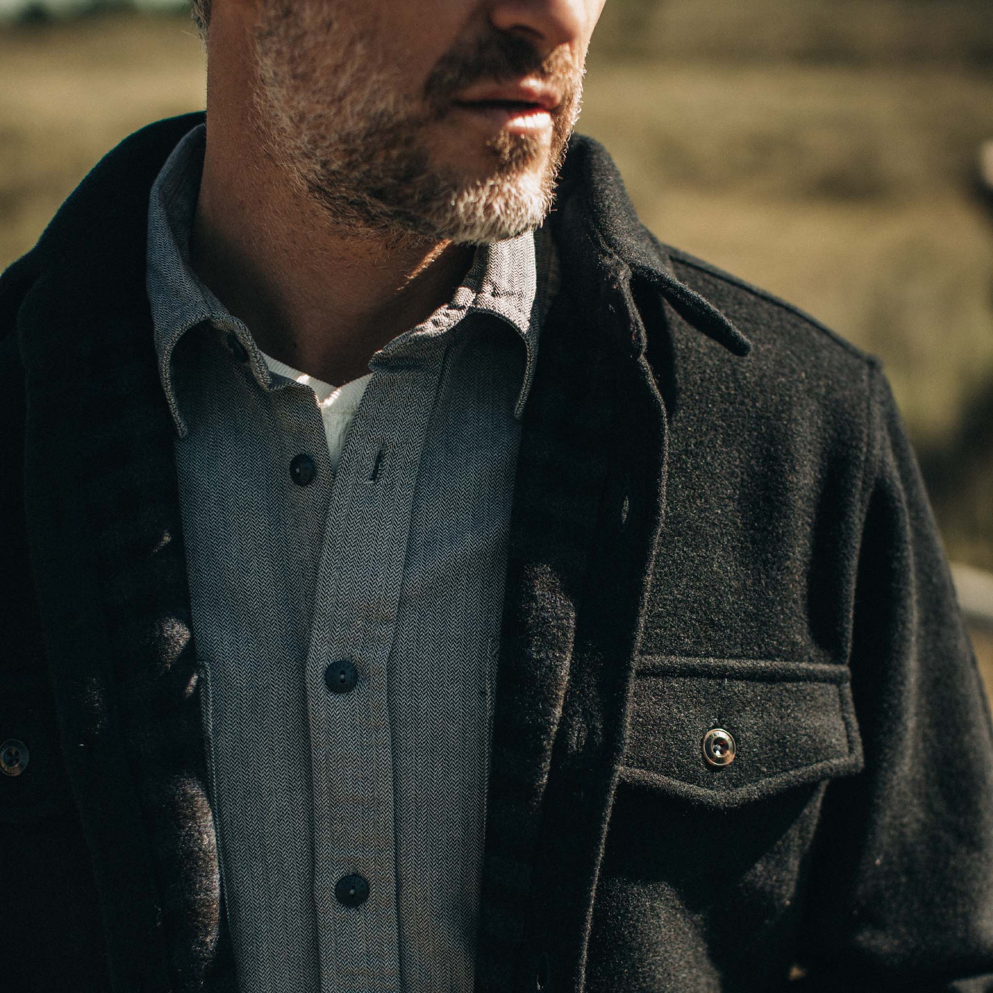 The Maritime Shirt Jacket in Navy Wool - Image 3