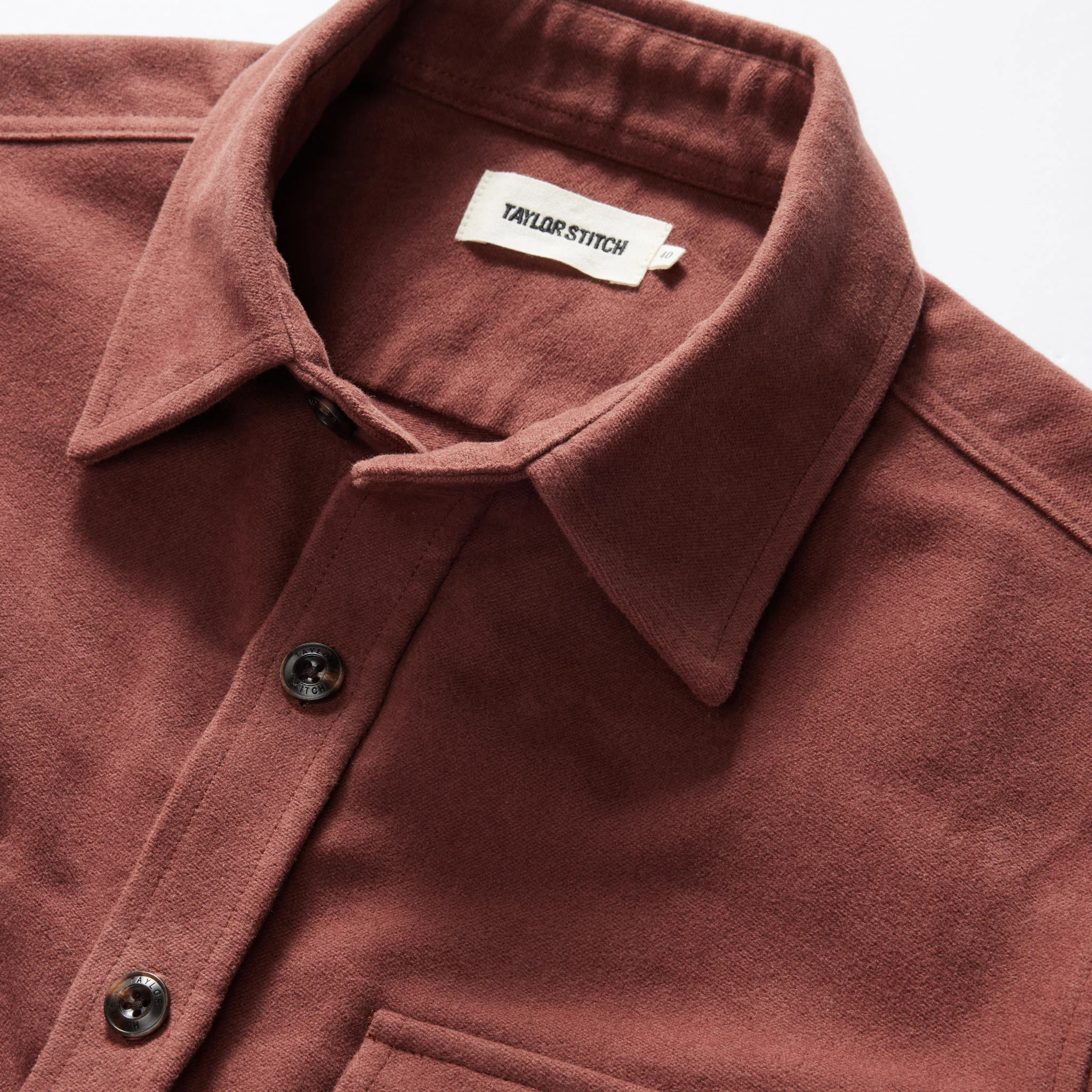 The Maritime Shirt Jacket in Black Cherry Moleskin - Image 7
