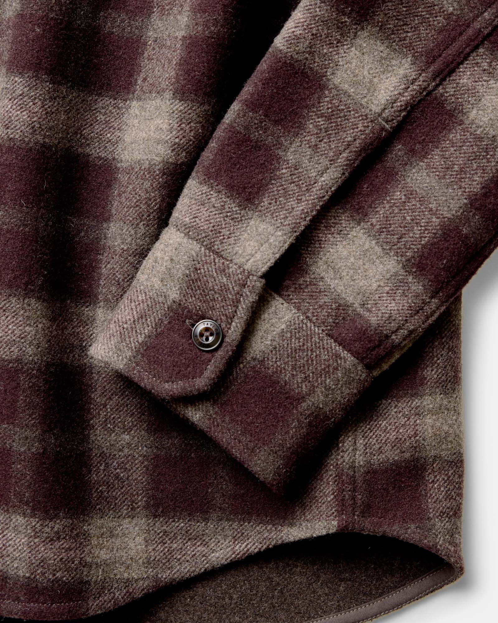 The Maritime Shirt Jacket in Burgundy Plaid Wool - Image 7