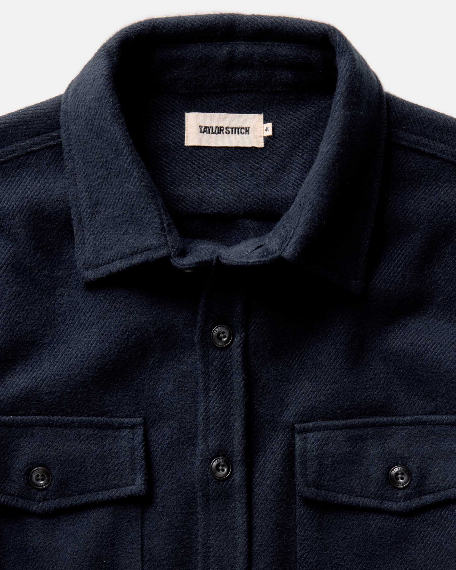 The Maritime Shirt Jacket in Dark Navy Moleskin Twill - Image 5