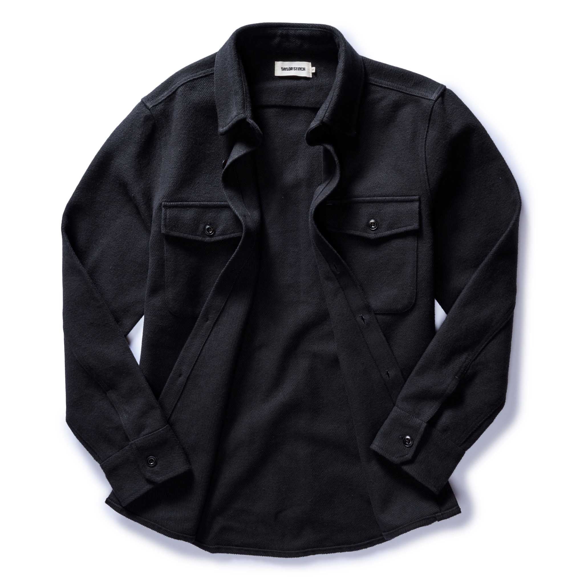 The Maritime Shirt Jacket in Faded Black Moleskin Twill - Image 5