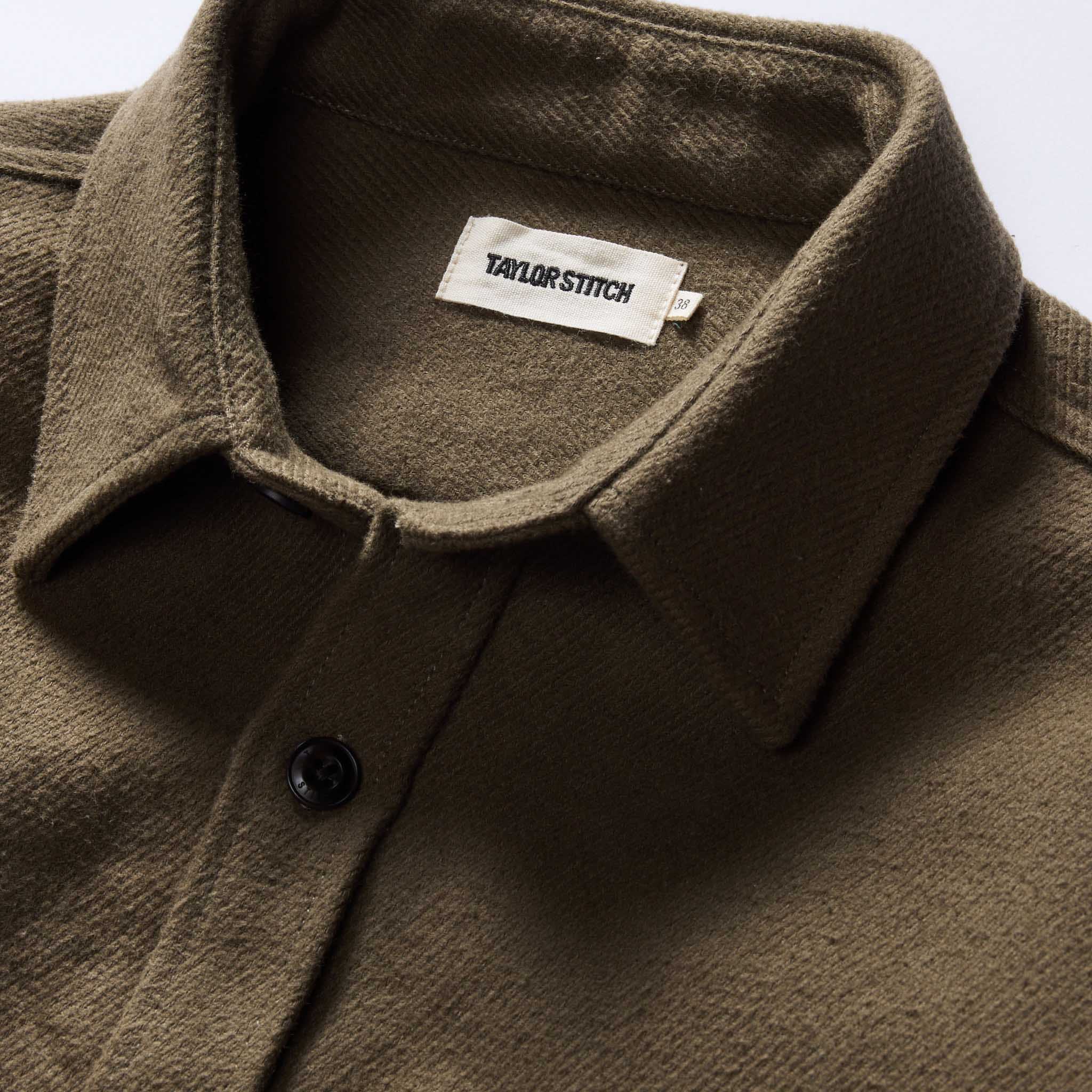 The Maritime Shirt Jacket in Fatigue Olive Moleskin Twill - Image 7