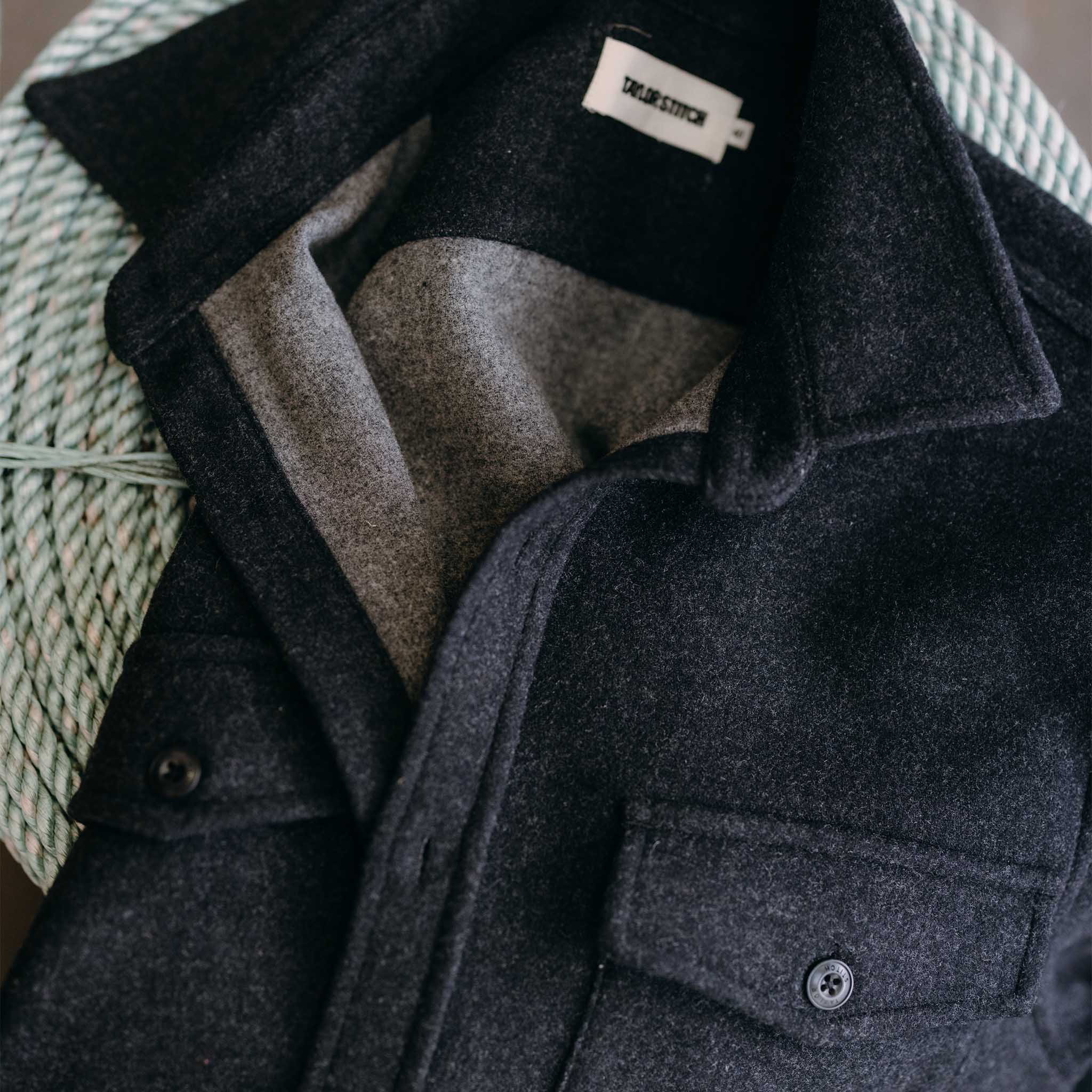 The Maritime Shirt Jacket in Heather Charcoal - Image 5