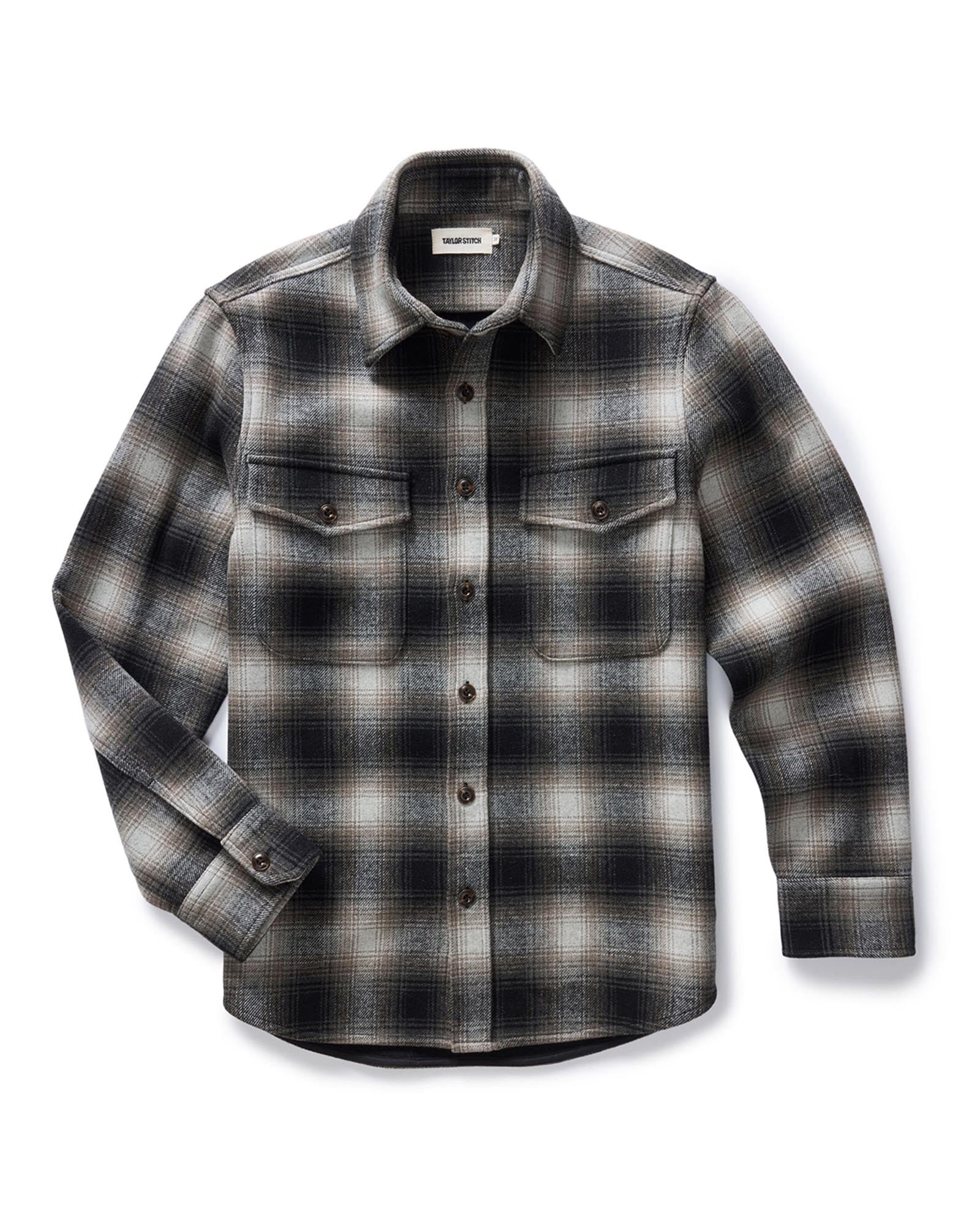 The Maritime Shirt Jacket in Olive Plaid - Image 4