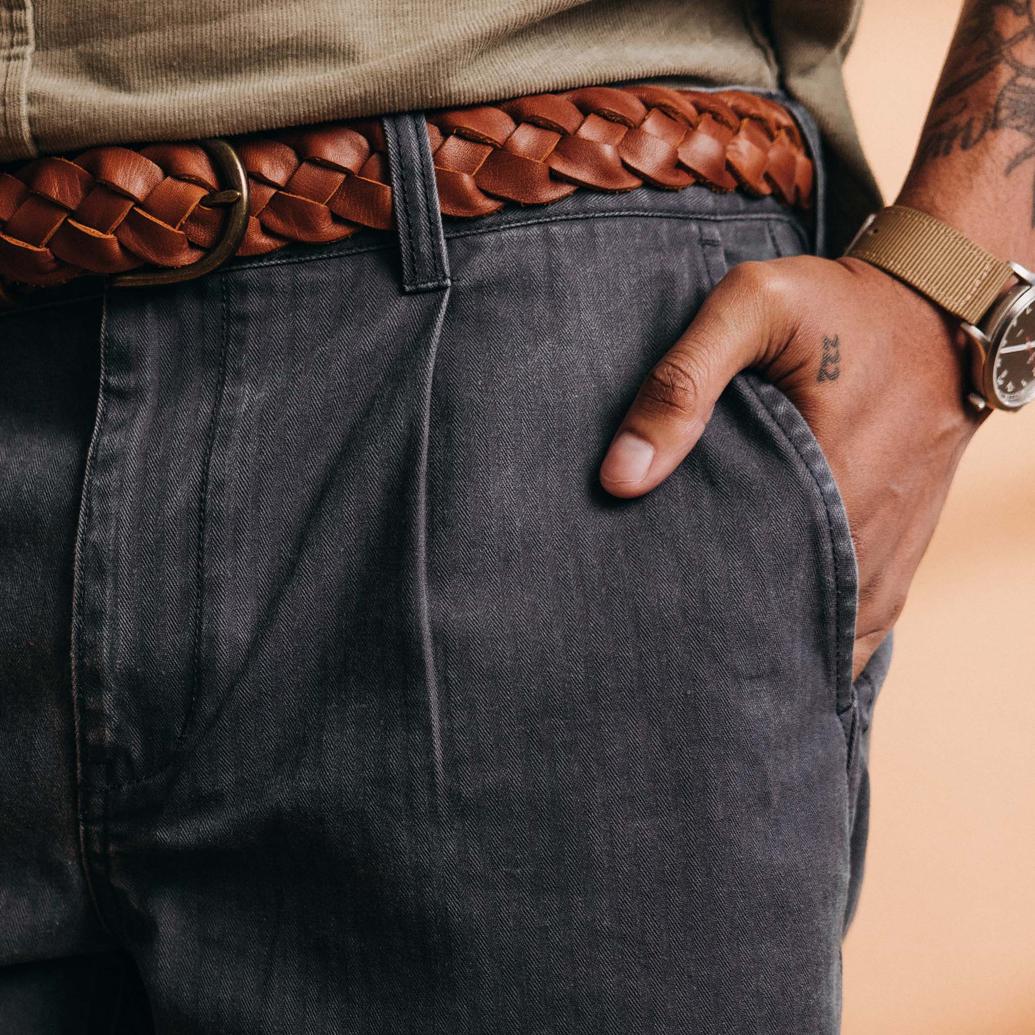 The Matlow Short in Dark Navy Herringbone - Image 4
