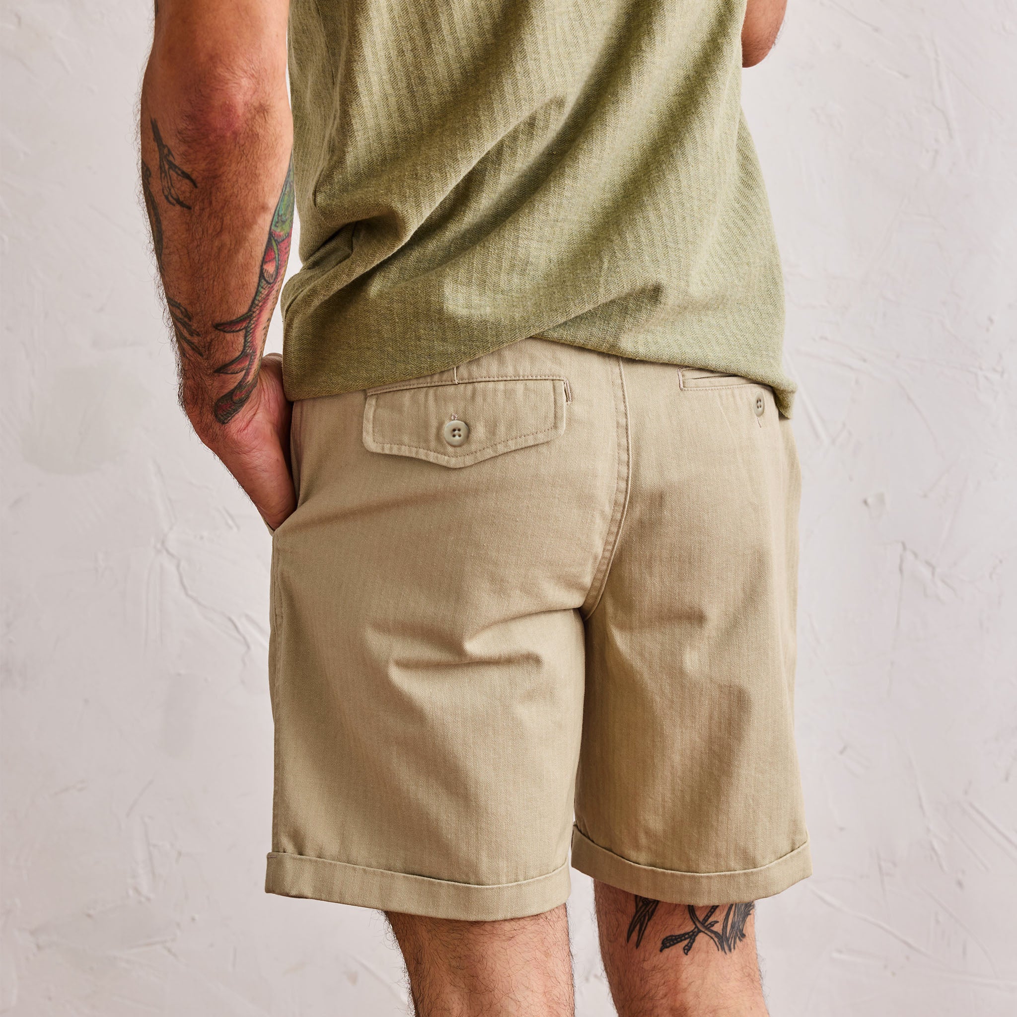 The Matlow Short in Dune Washed Herringbone - Image 4