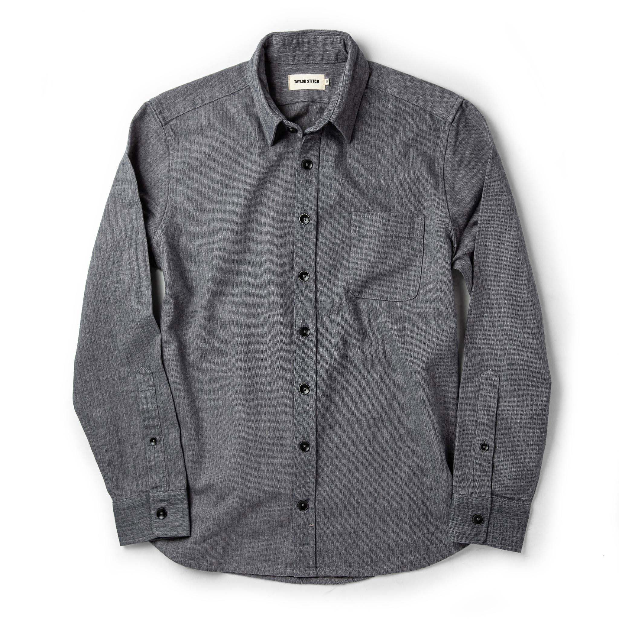 The Mechanic Shirt in Slate Herringbone - Image 10