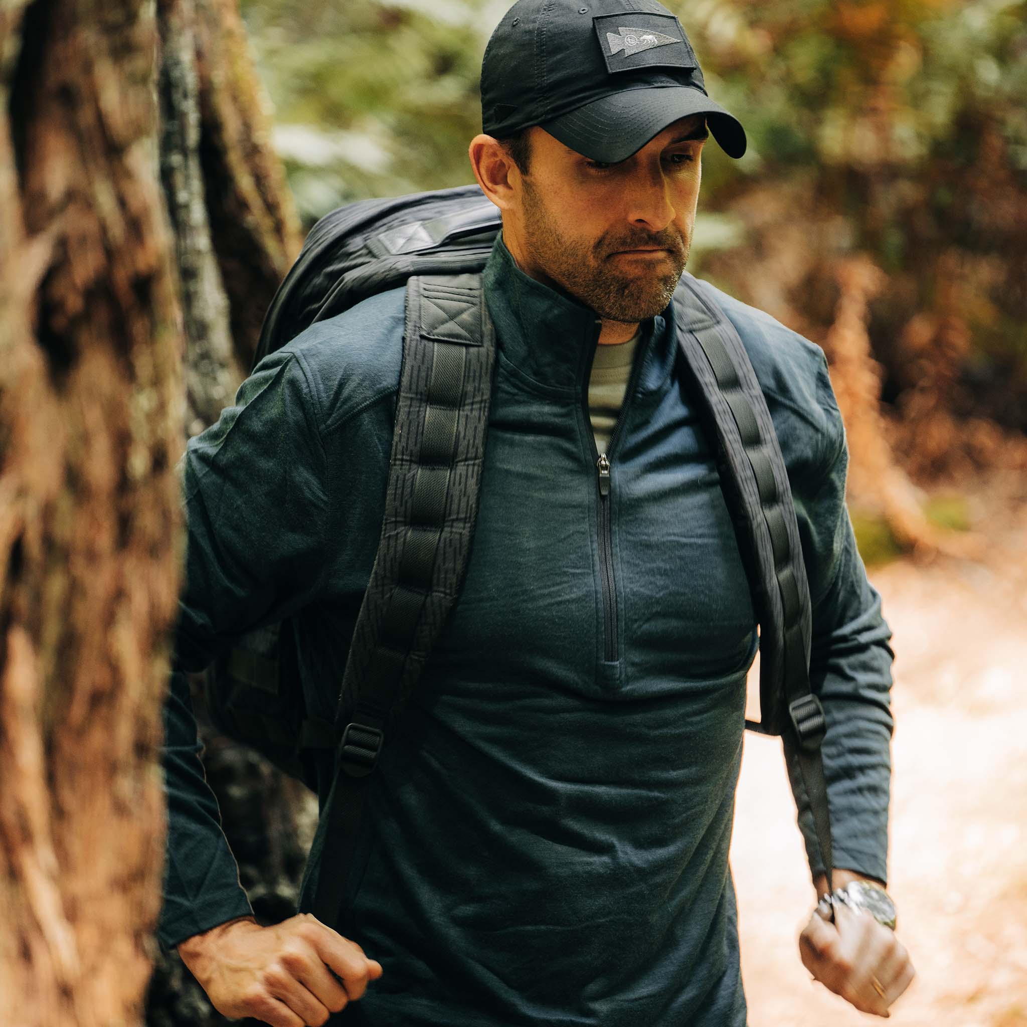 The Merino Half Zip in Forest - Image 2