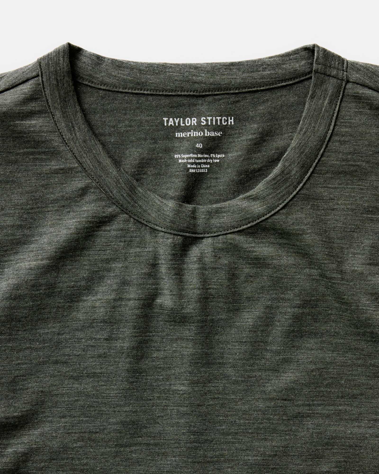The Merino Long Sleeve Tee in Heather Army - Image 4