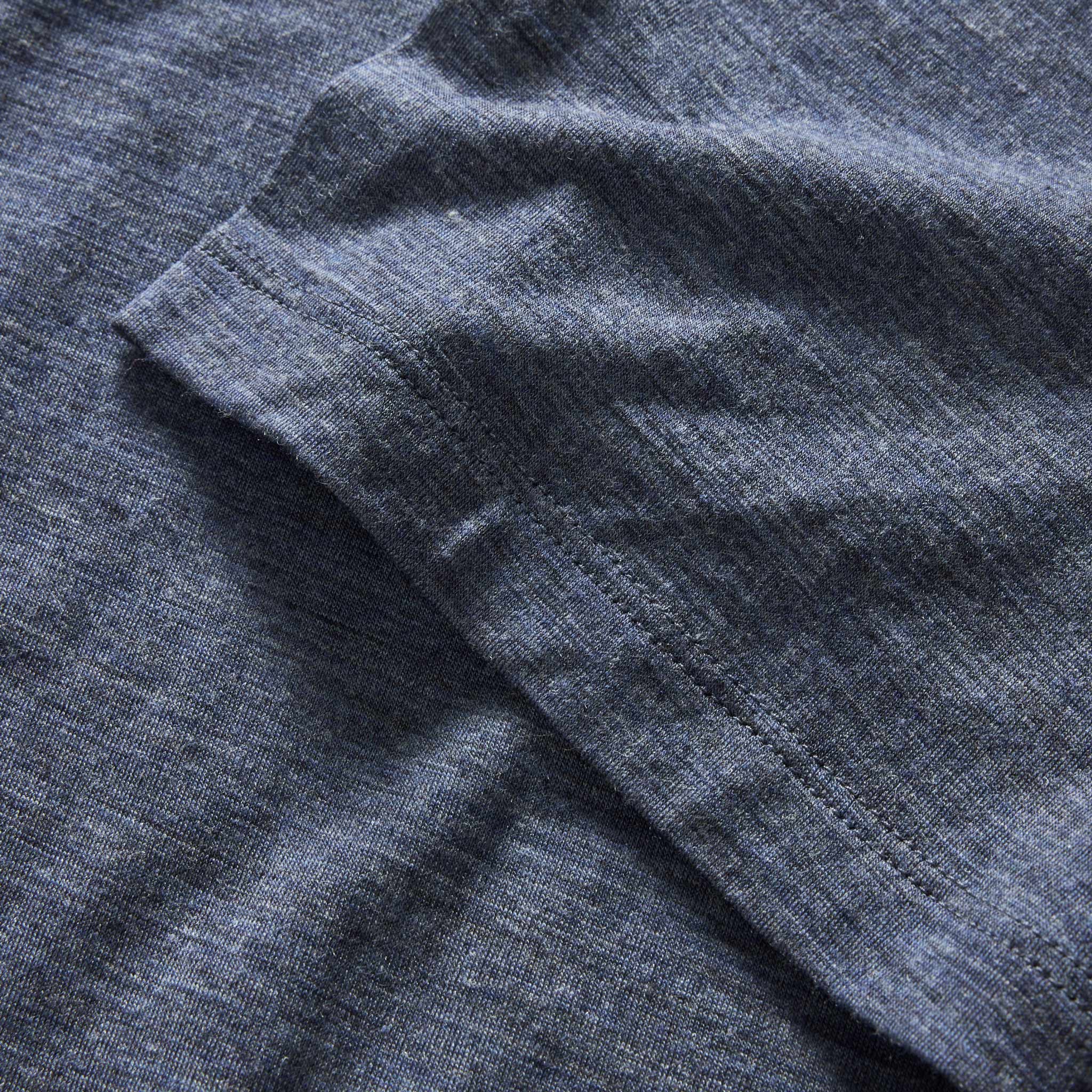 The Merino Tee in Heather Navy - Image 6