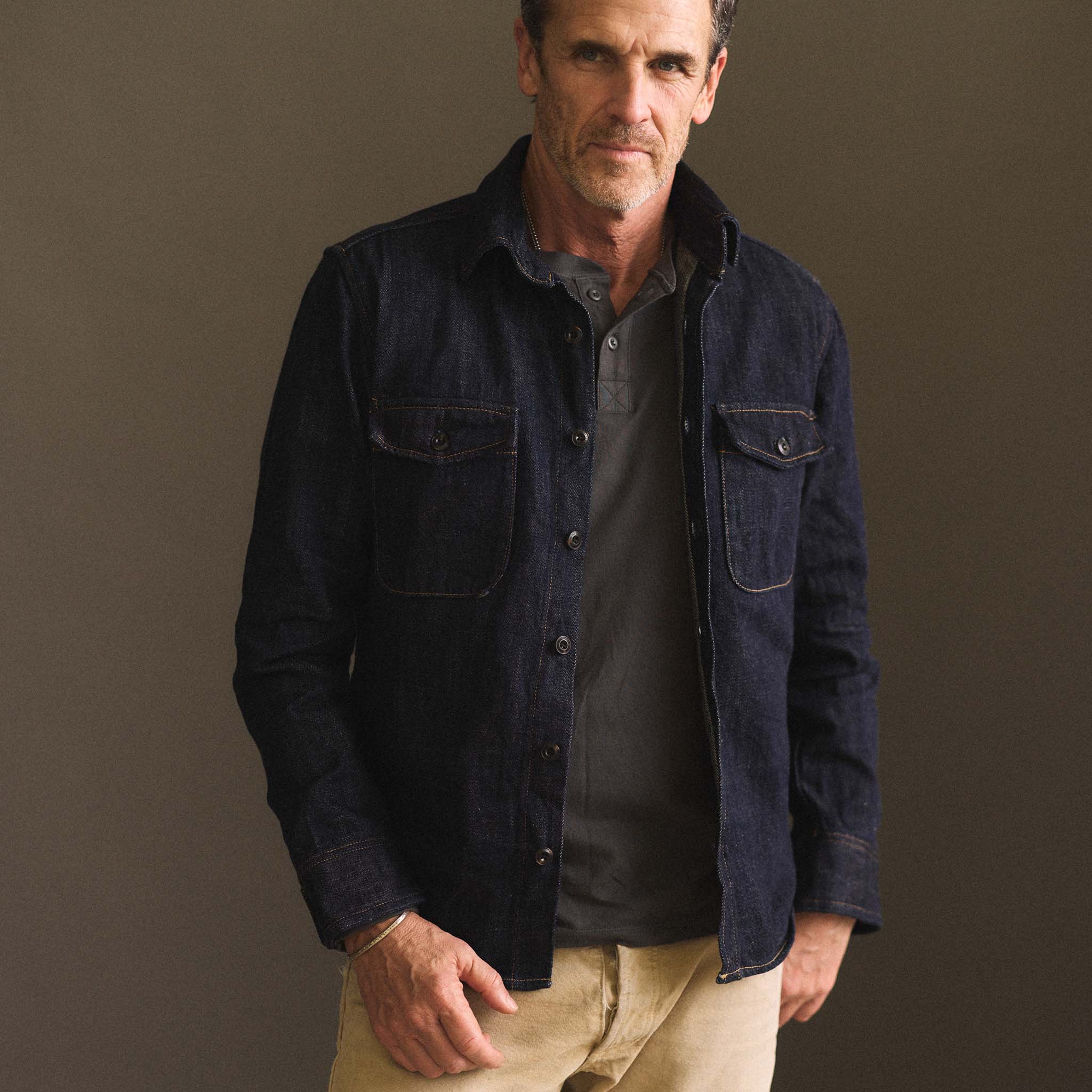 The Mill Shirt Jacket in Kuroki Slub Denim - Image 2