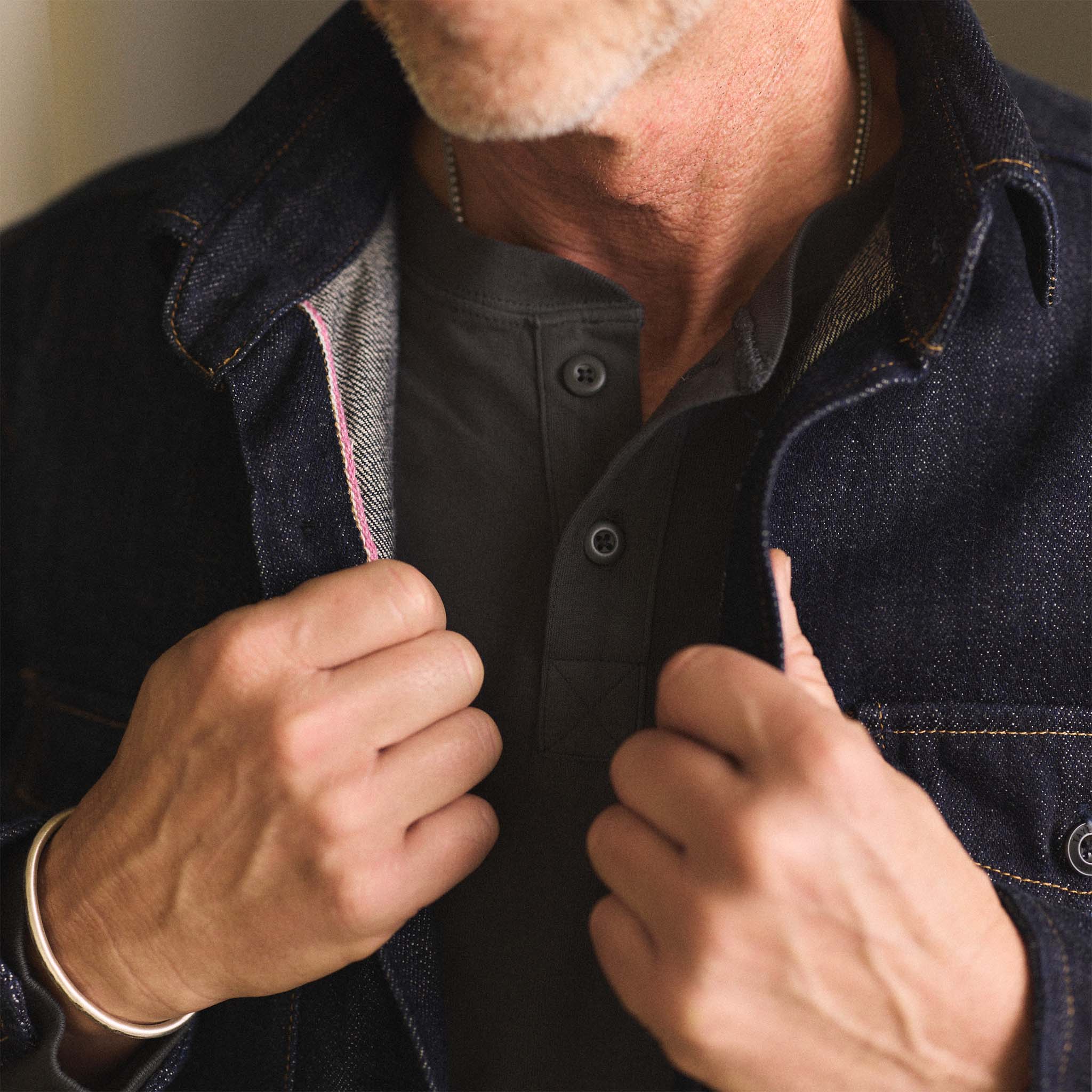 The Mill Shirt Jacket in Kuroki Slub Denim - Image 4