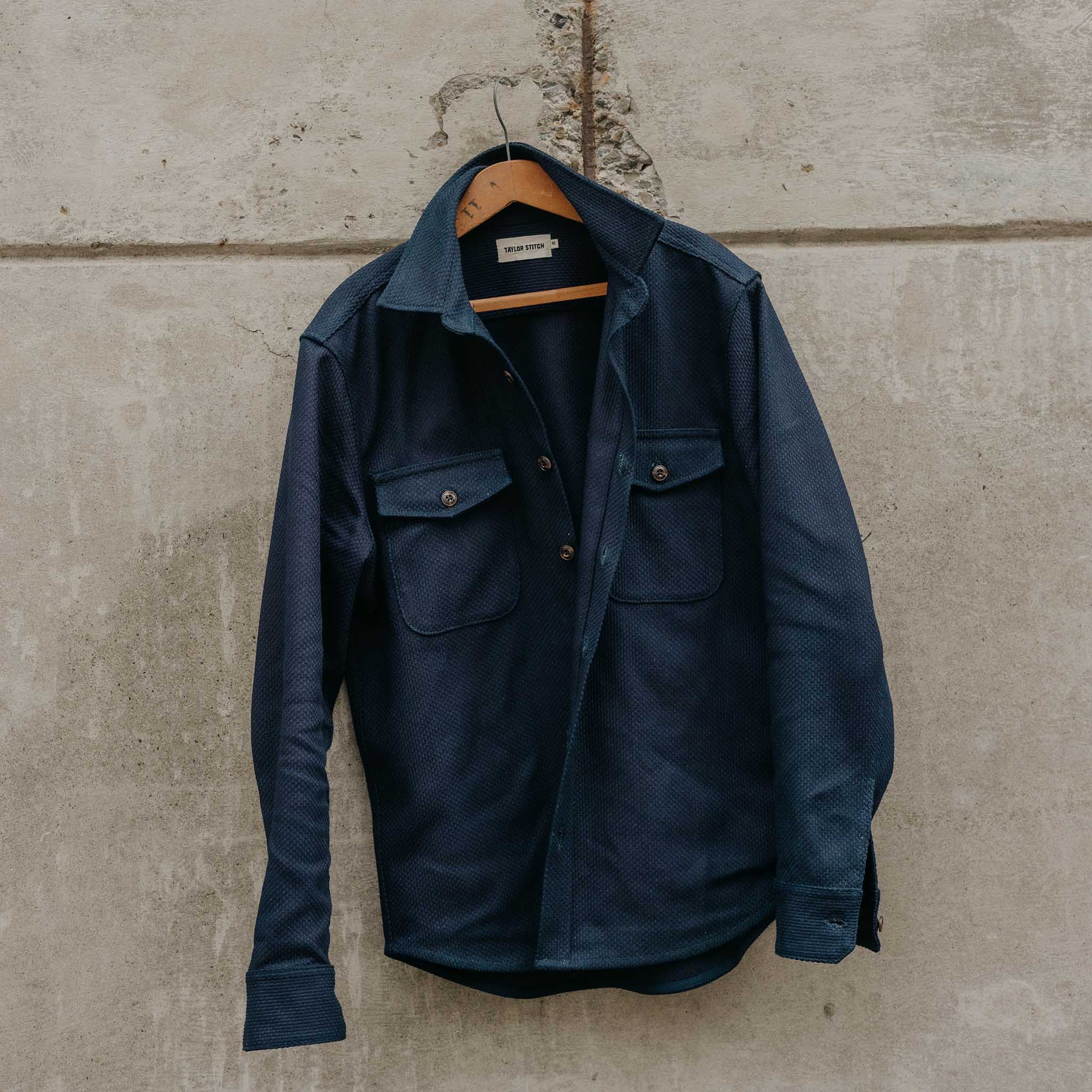 The Mill Shirt Jacket in Rigid Indigo Sashiko - Image 4
