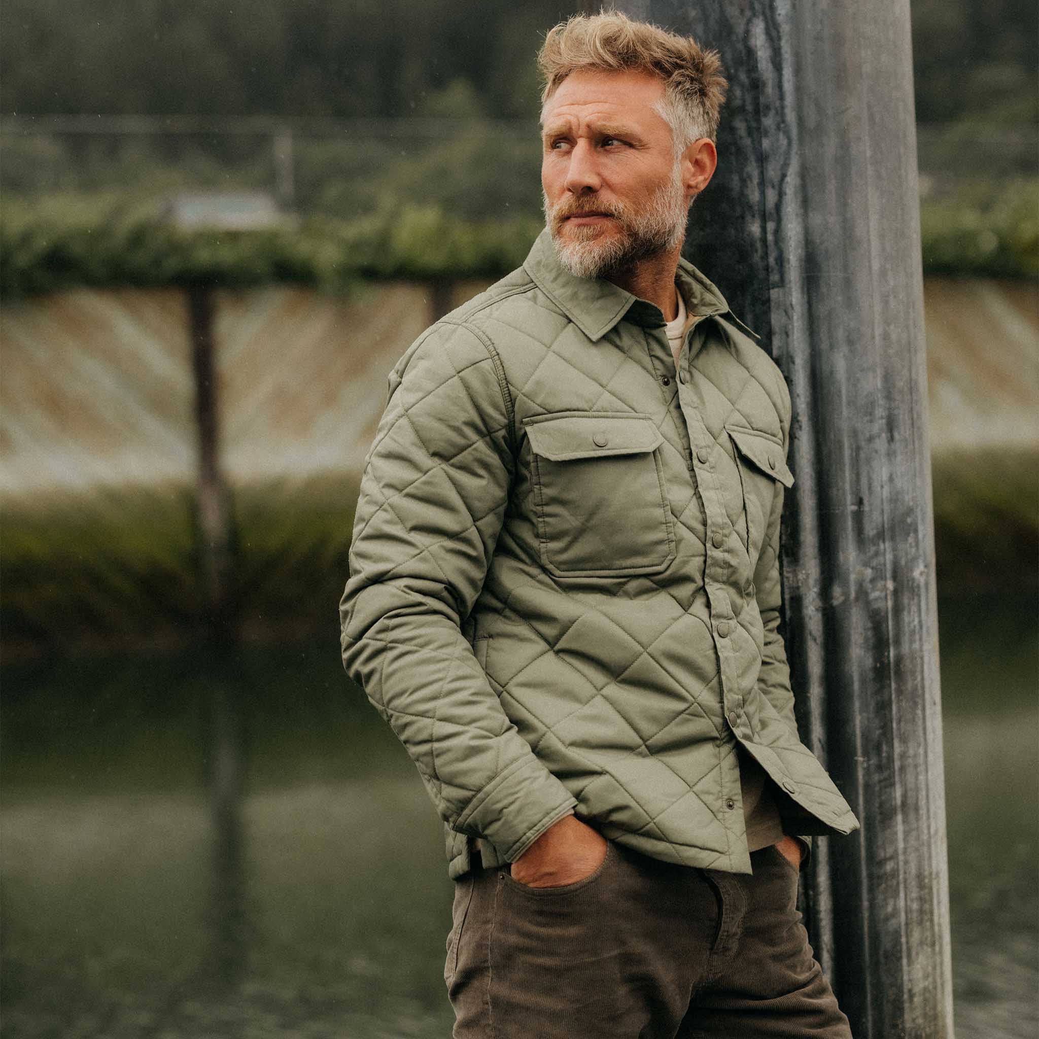 The Miller Shirt Jacket in Smoked Olive Dry Wax - Image 2