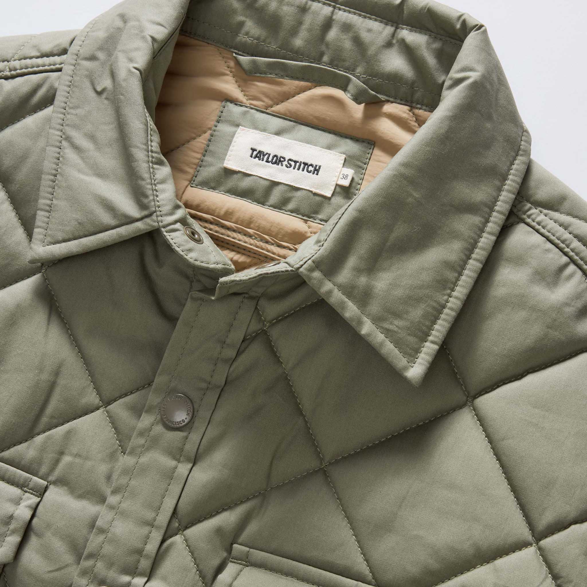 The Miller Shirt Jacket in Smoked Olive Dry Wax - Image 7