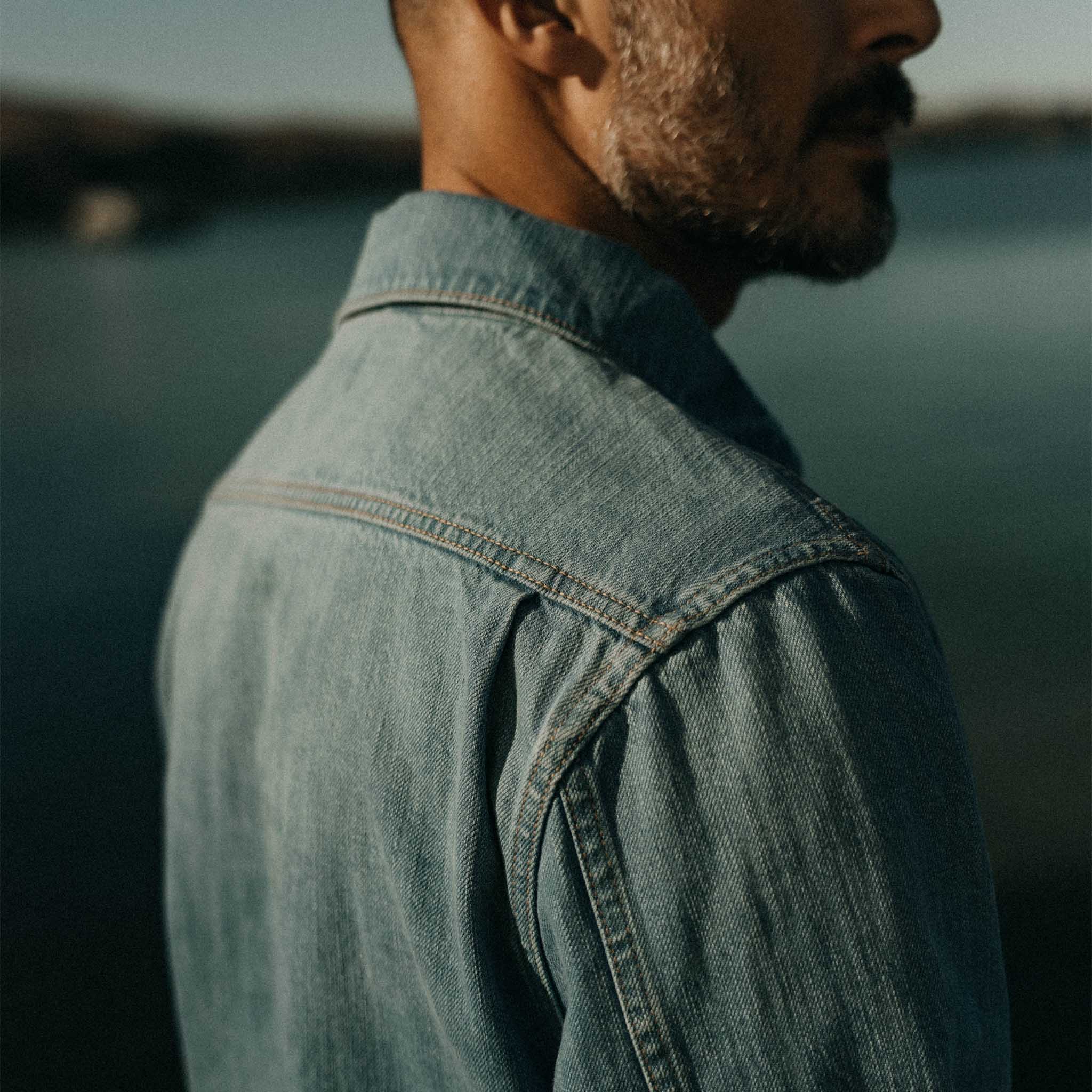 The Milton Pullover in Washed Selvedge Denim - Image 3