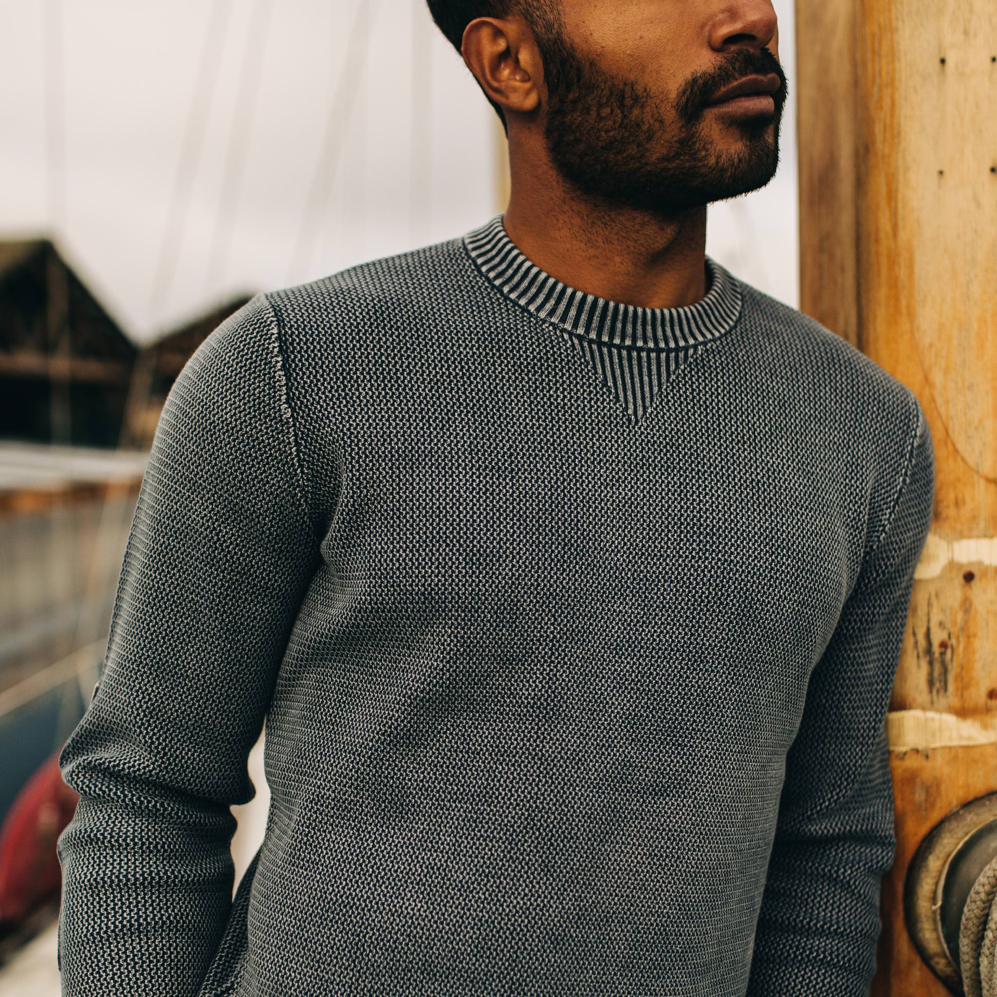 The Moor Sweater in Washed Indigo - Image 3