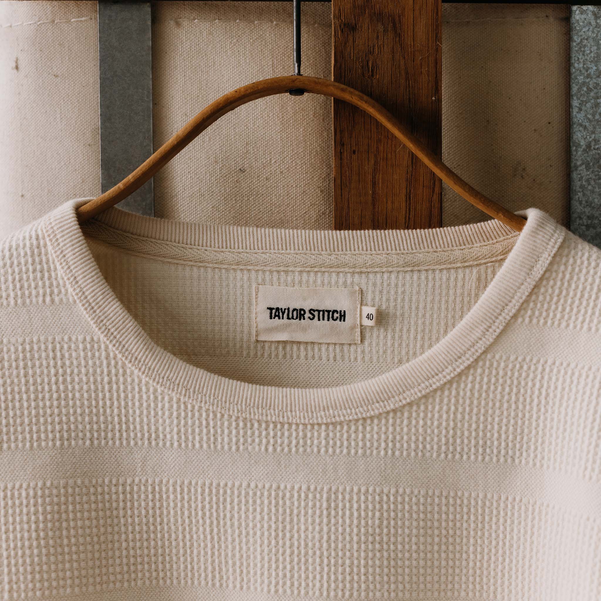 The Morgan Crewneck in Natural Slub Stripe - Image 3