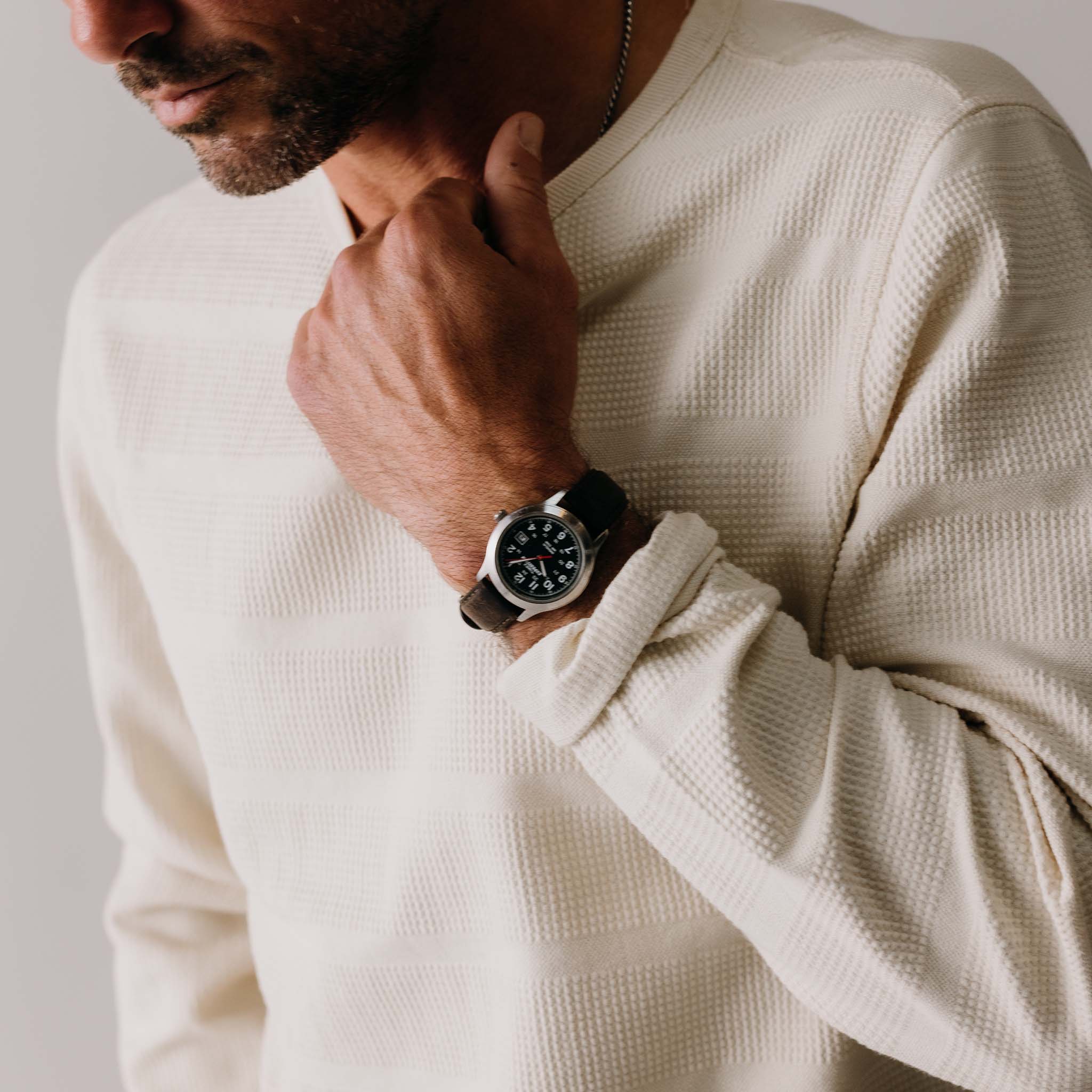 The Morgan Crewneck in Natural Slub Stripe - Image 4
