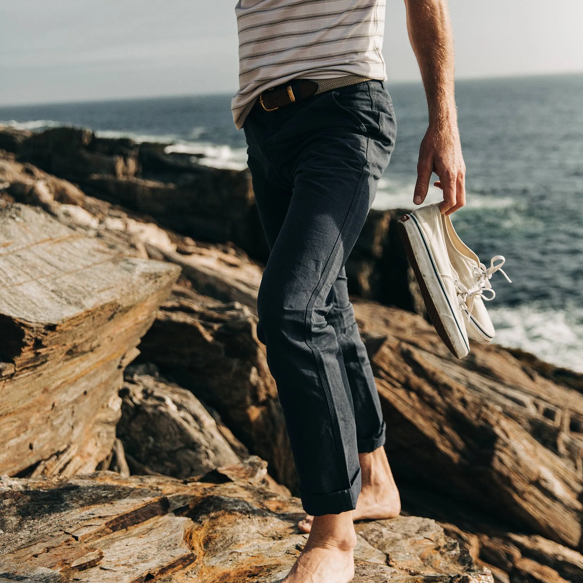 The Morse Pant in Navy Slub Linen - Image 2
