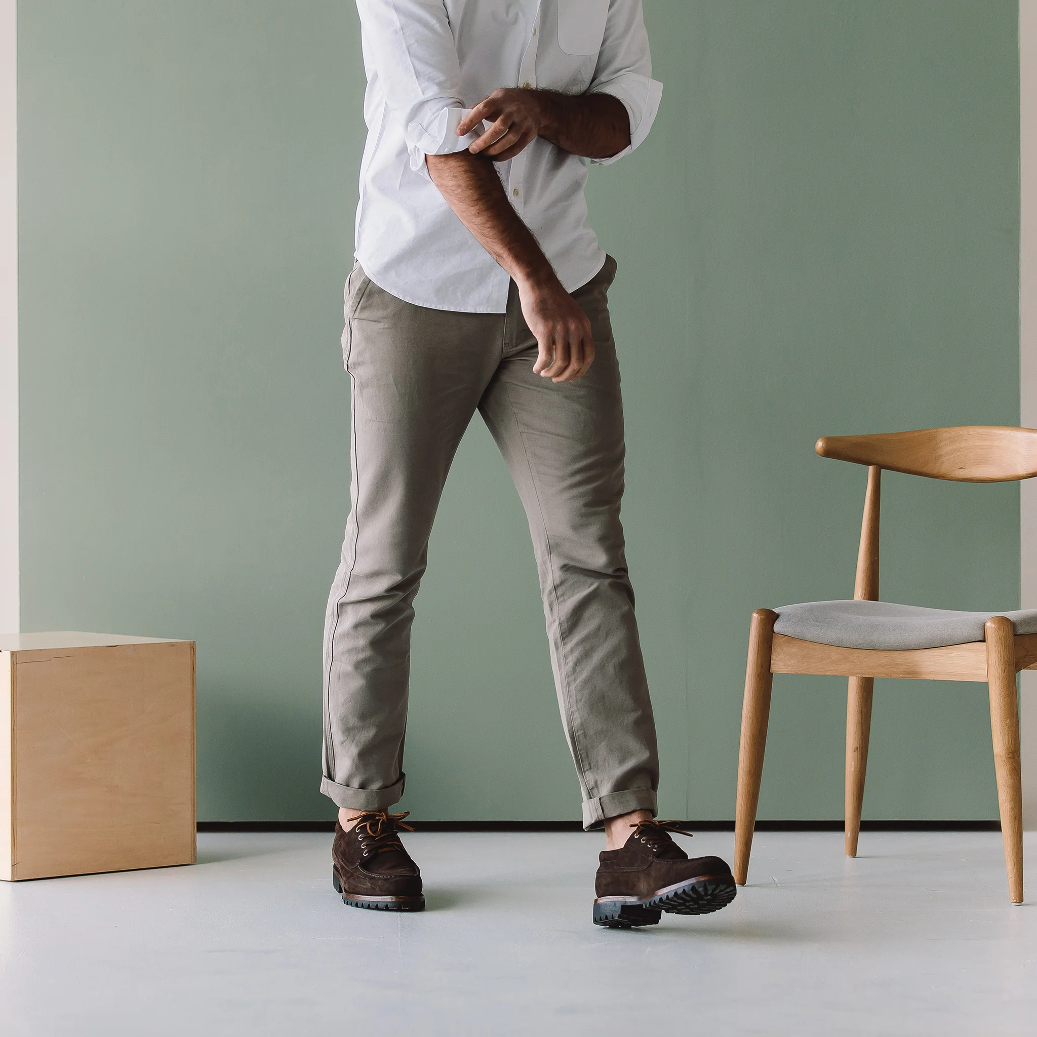The Morse Pant in Oyster Slub - Image 2