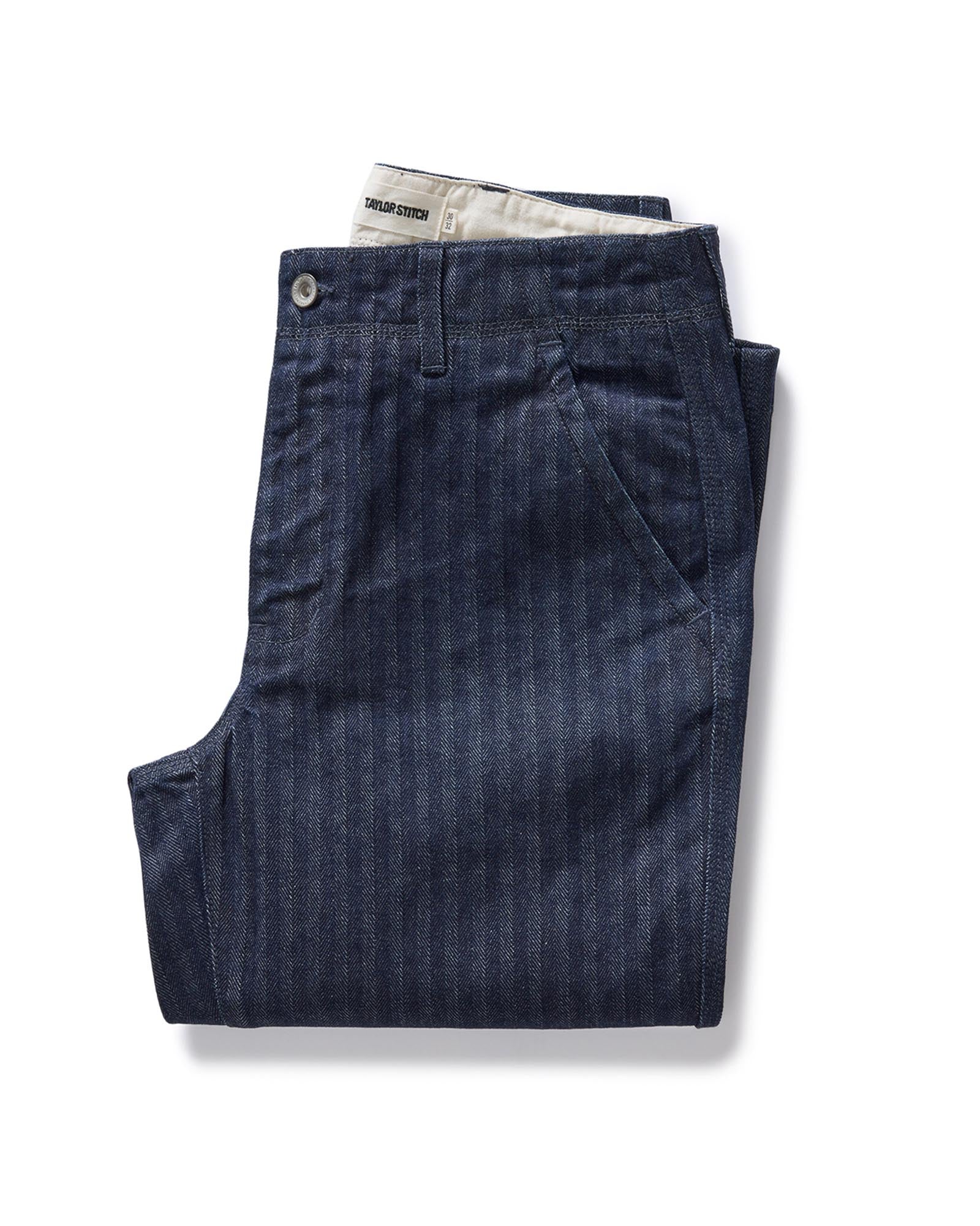 The Morse Pant in Rinsed Indigo Herringbone