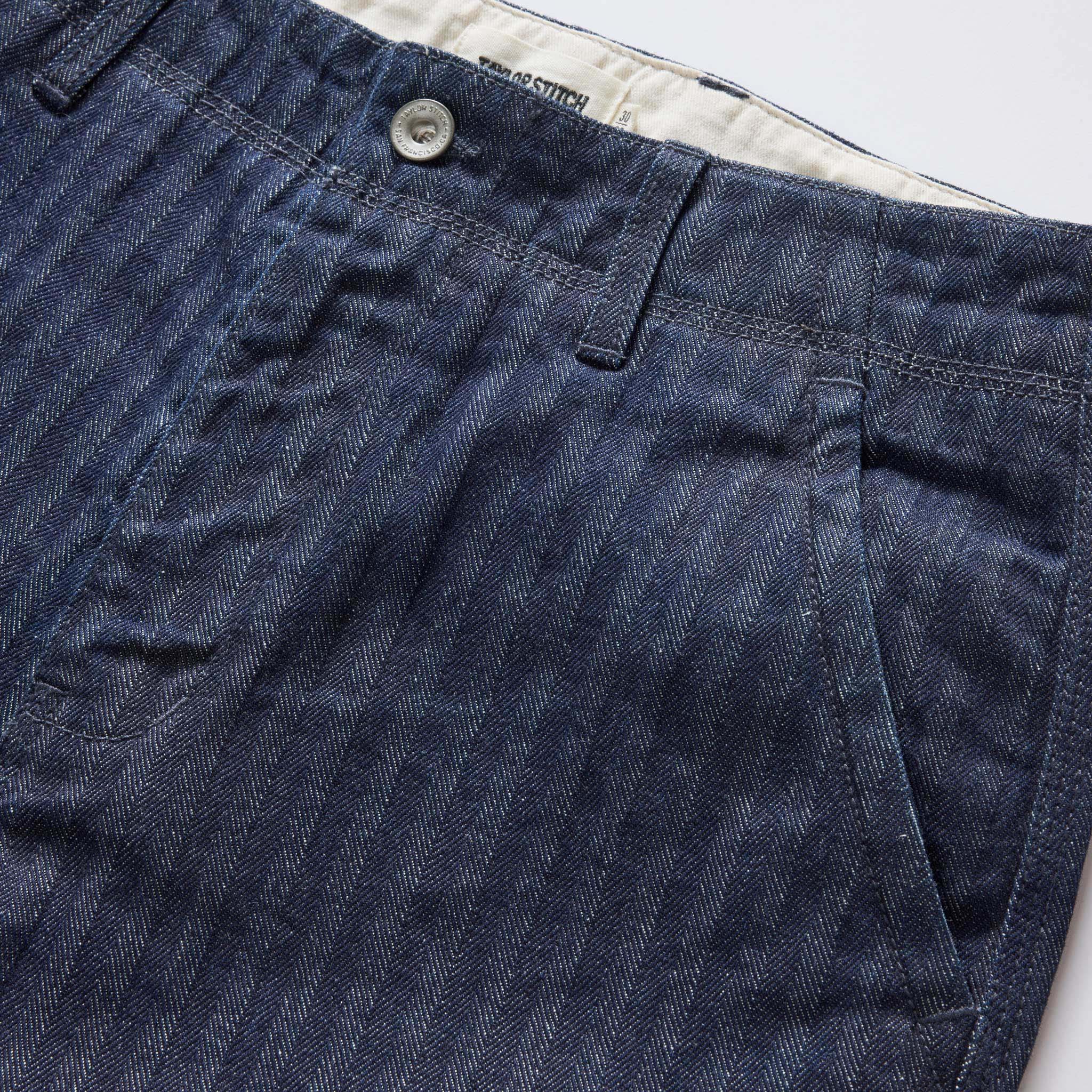The Morse Pant in Rinsed Indigo Herringbone - Image 6
