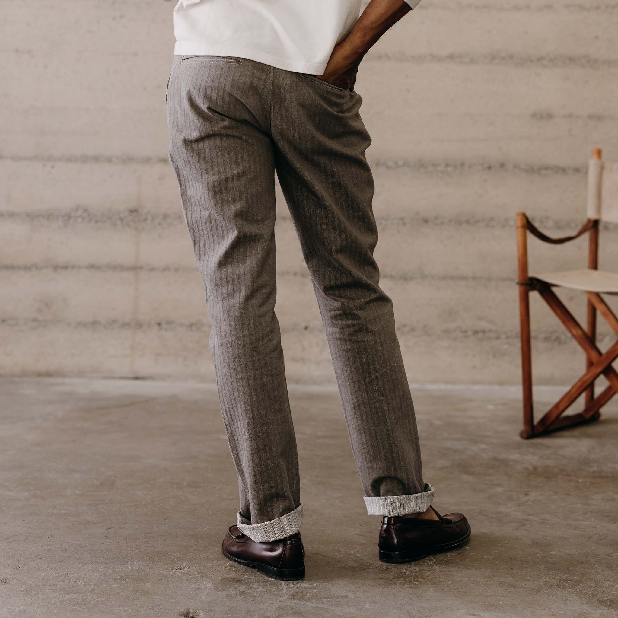 The Morse Pant in Smoked Olive Herringbone - Image 5