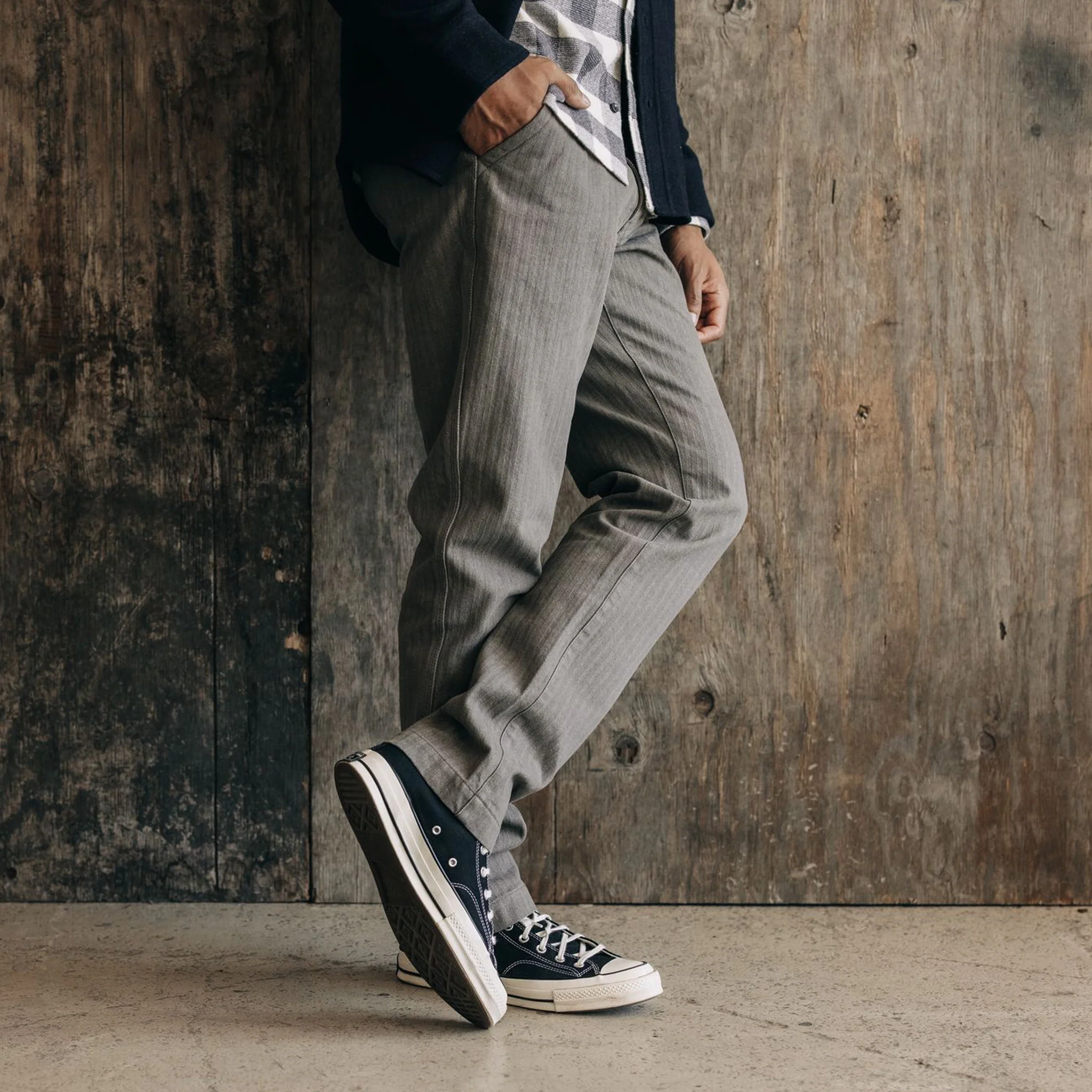 The Morse Pant in Smoked Olive Herringbone Twill - Image 2