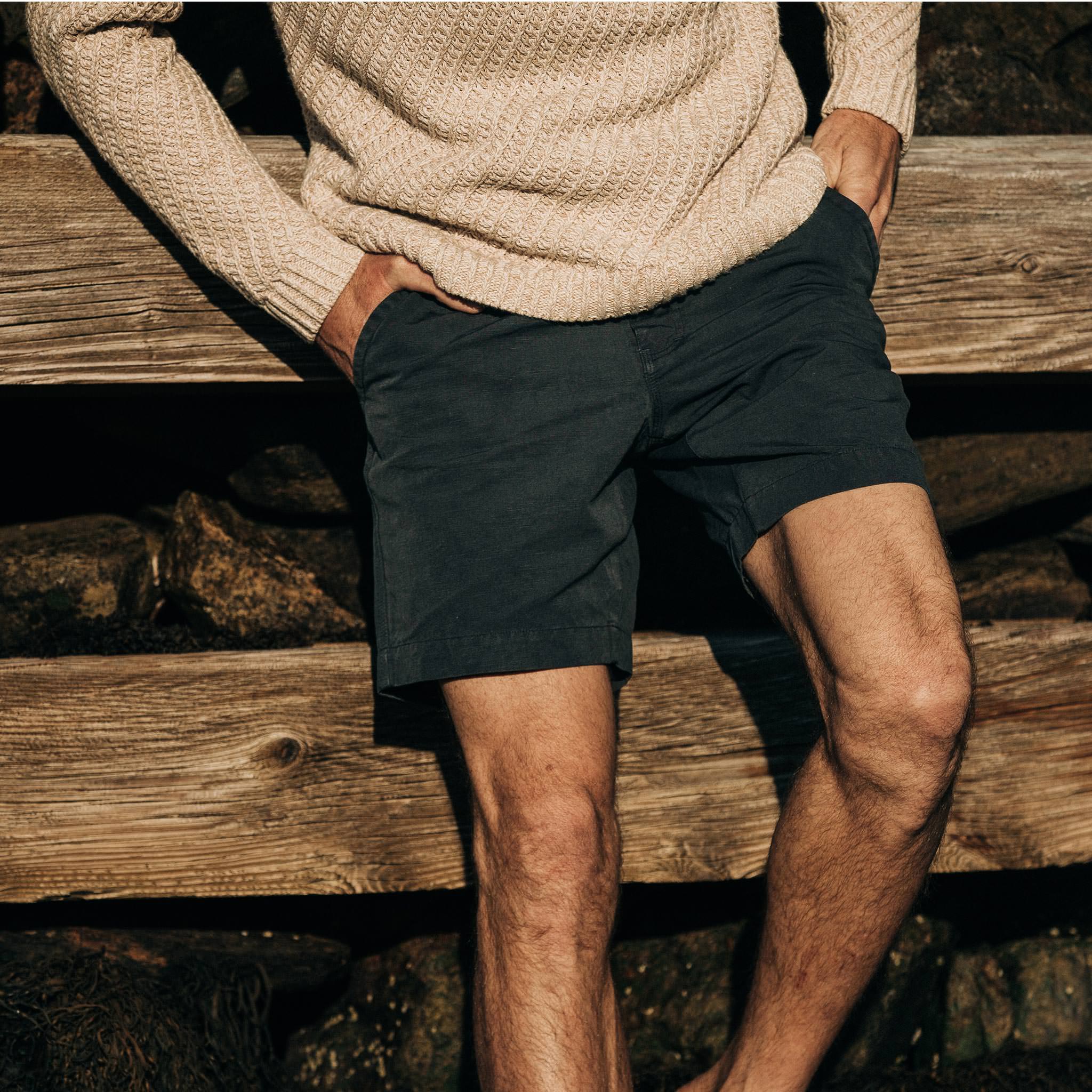 The Morse Short in Navy Slub Linen - Image 3
