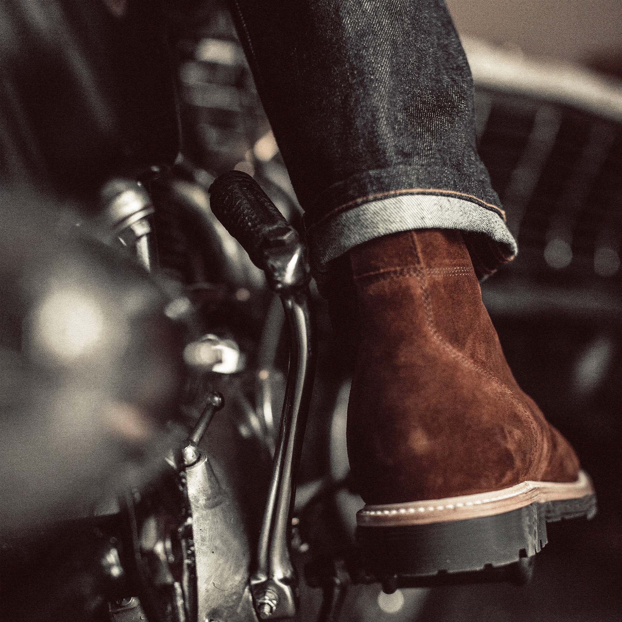 The Moto Boot in Snuff Weatherproof Suede - Image 3