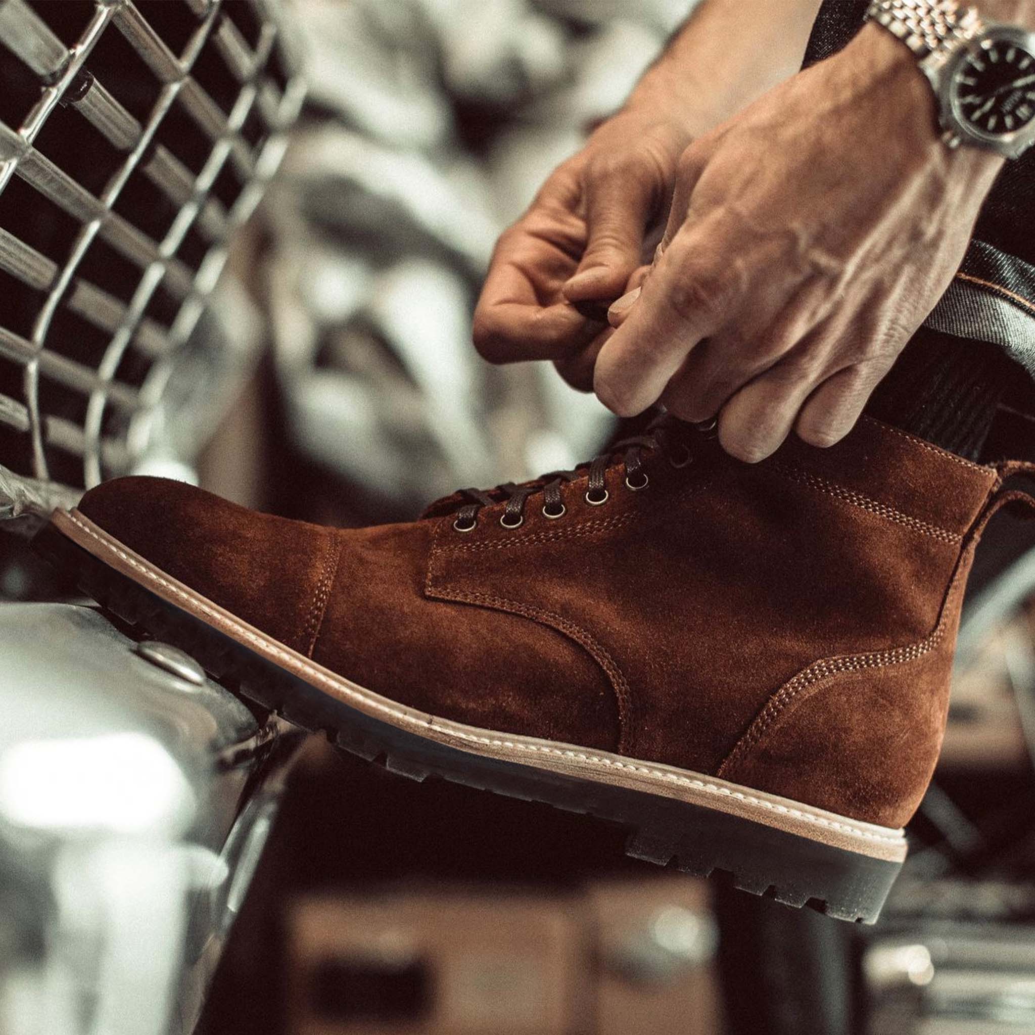 The Moto Boot in Snuff Weatherproof Suede - Image 4