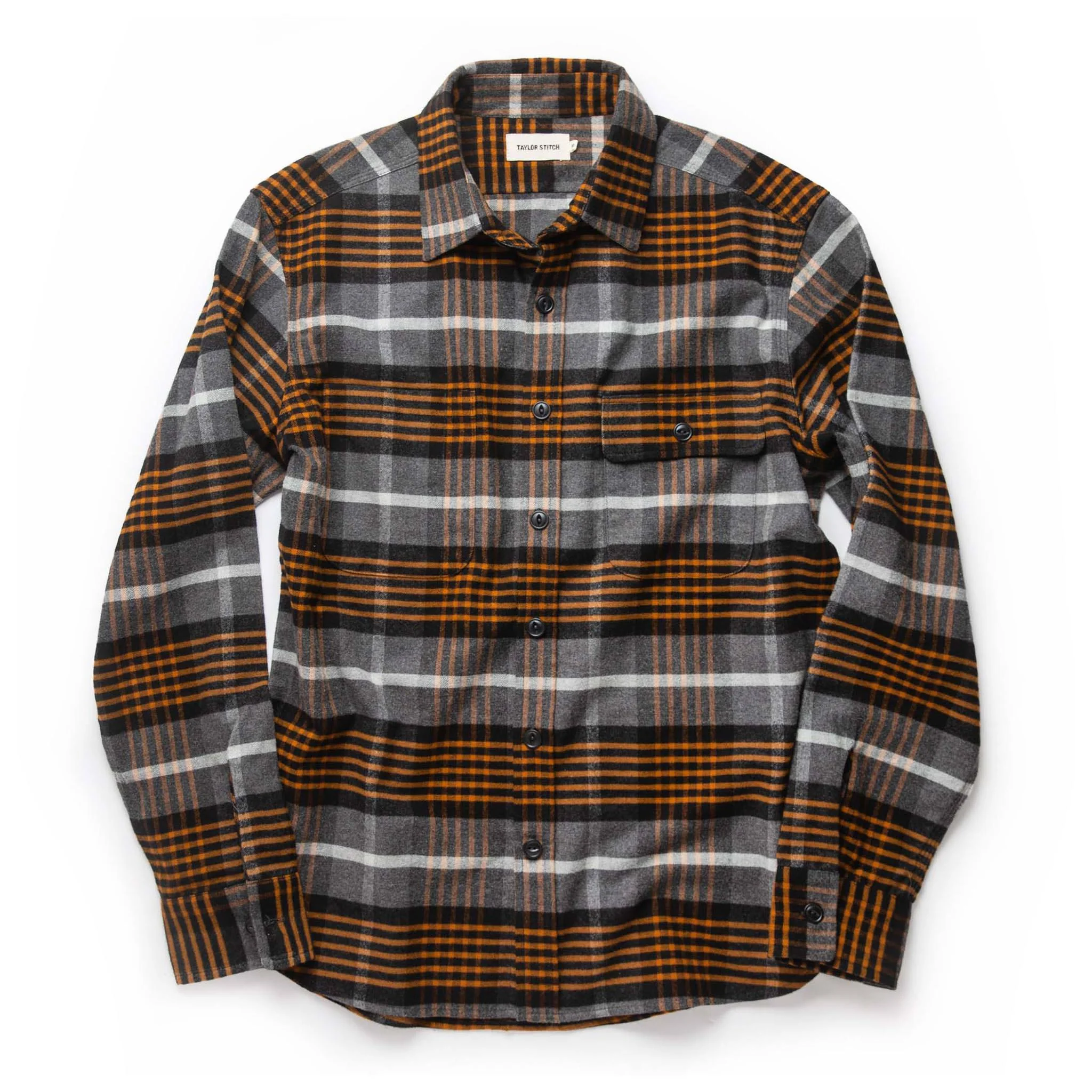The Moto Shirt in Orange Plaid - Image 9