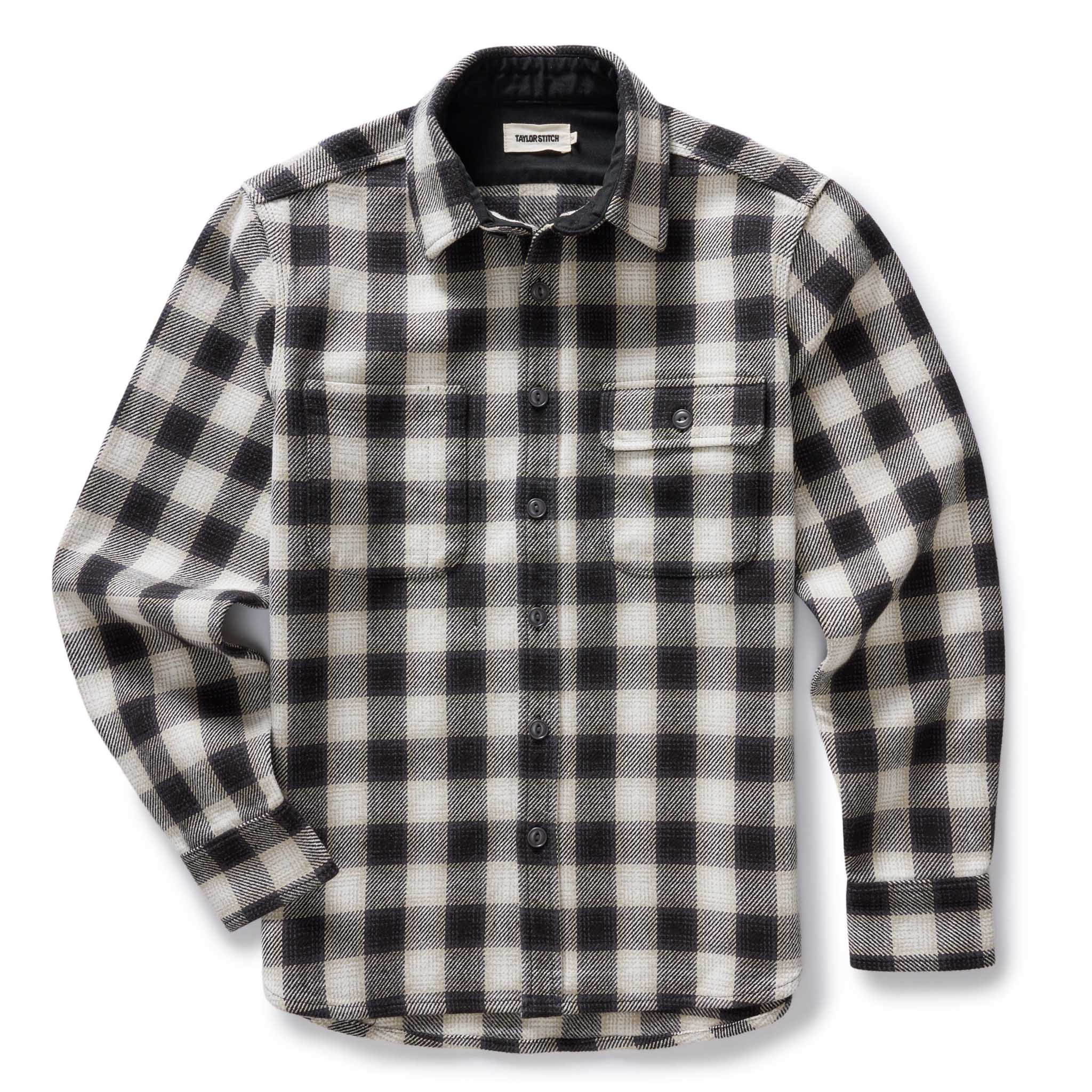 The Moto Utility Shirt in White Smoke Plaid - Image 4